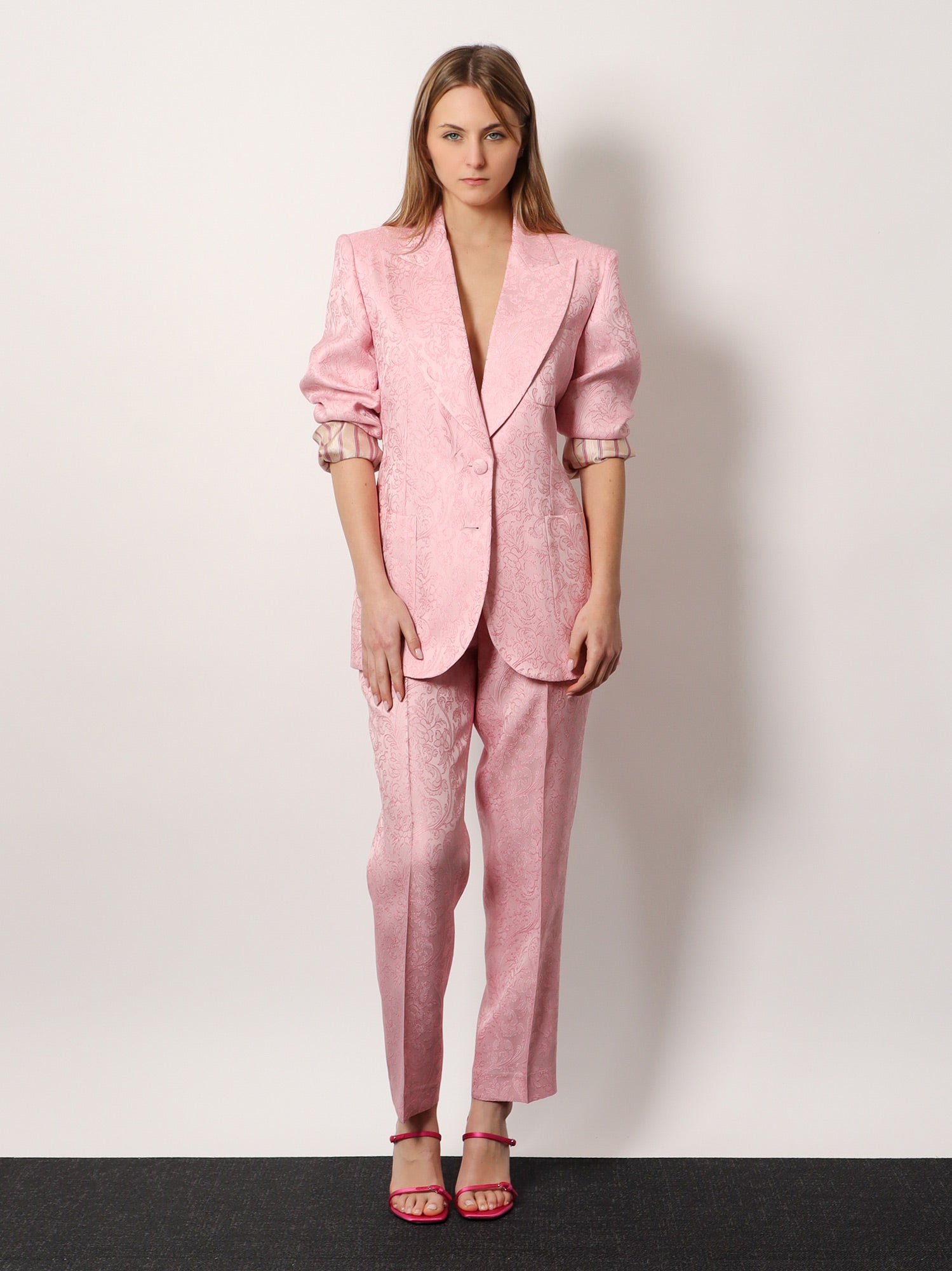 Etro Women Jacquard Silk Blend Blazer With Embroidery