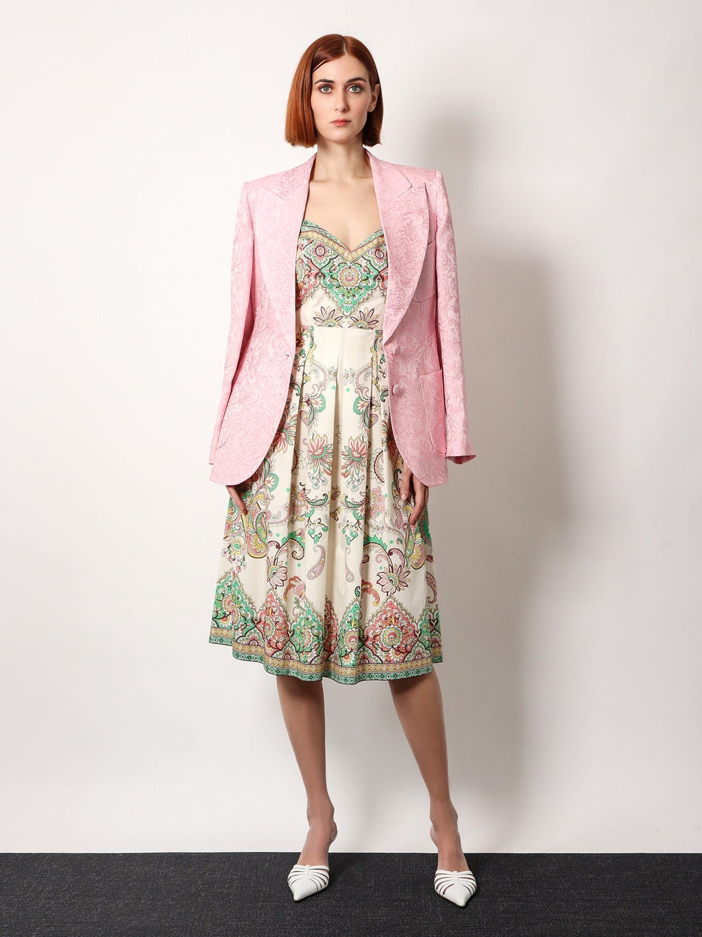 Etro Women Jacquard Silk Blend Blazer With Embroidery