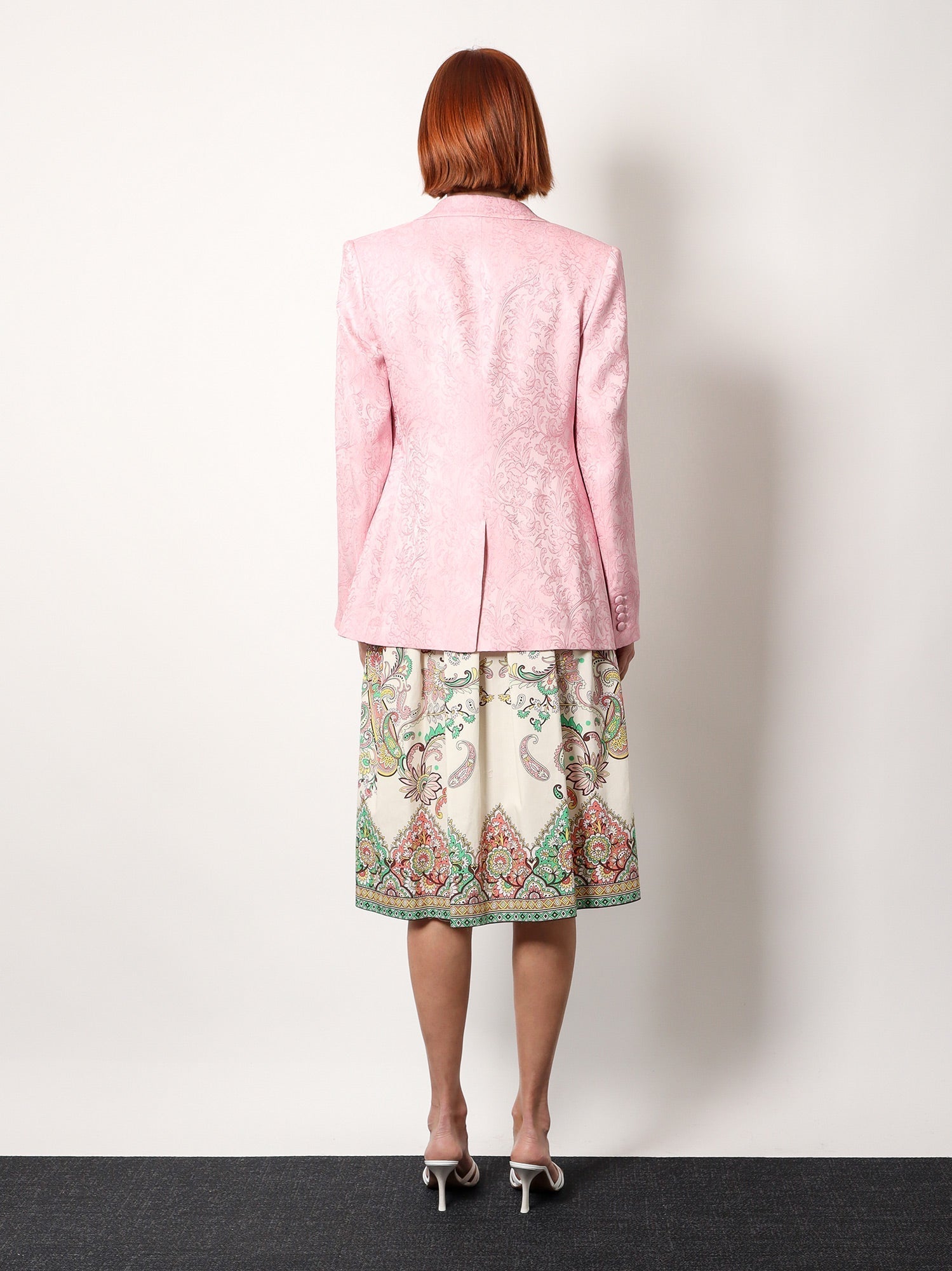 Etro Women Jacquard Silk Blend Blazer With Embroidery