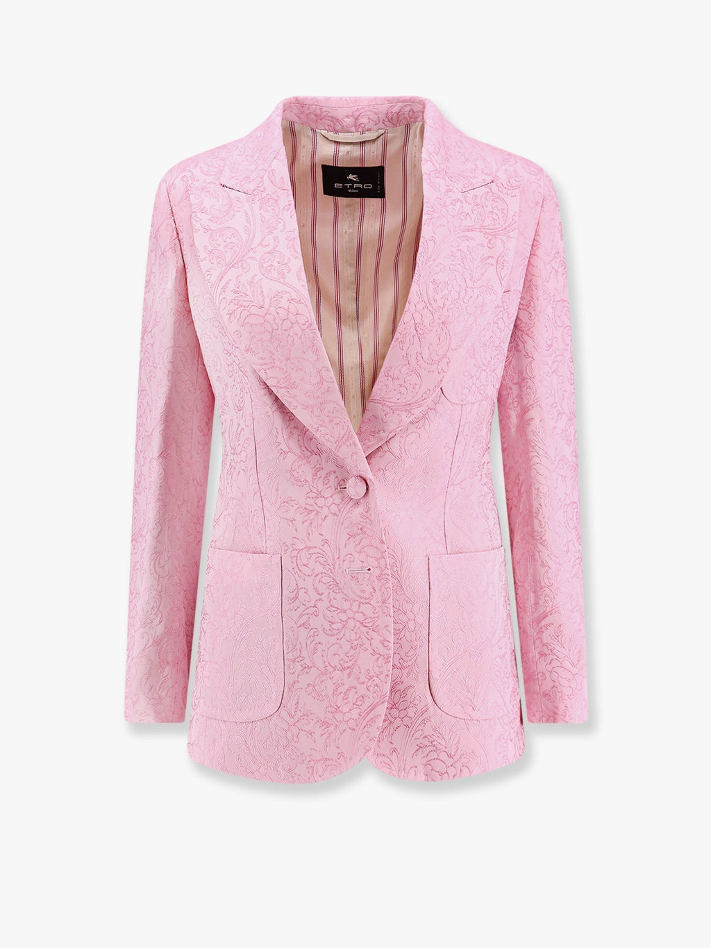 Etro Women Jacquard Silk Blend Blazer With Embroidery