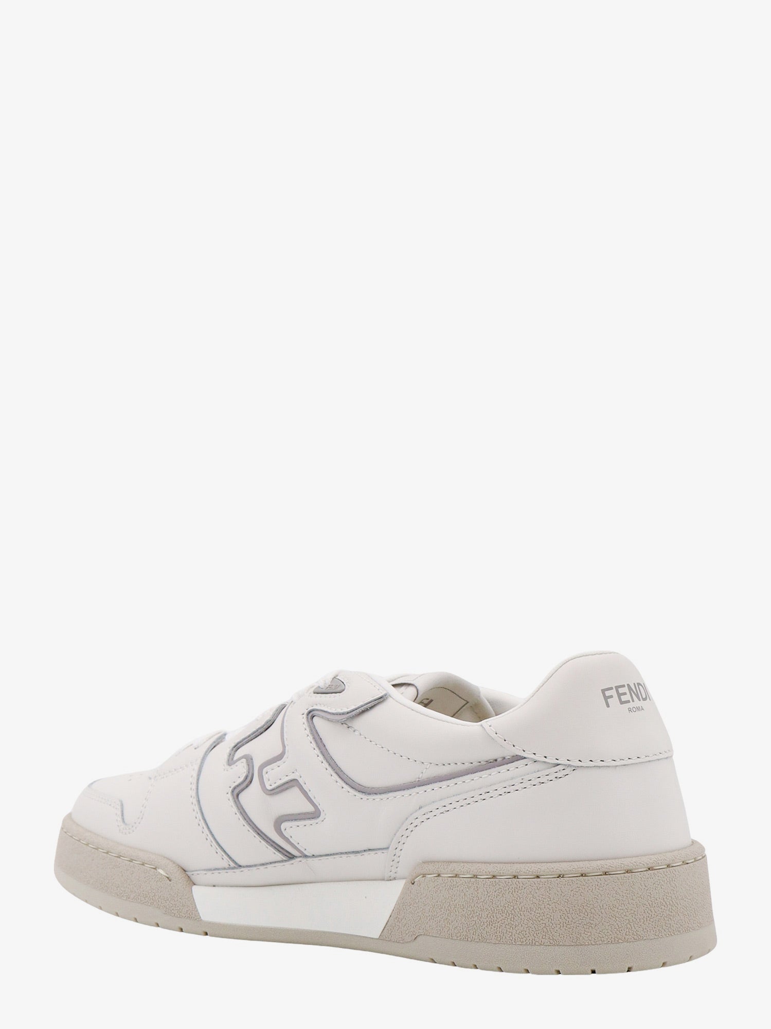 Fendi Men Leather Sneakers With Ff Lateral Logo