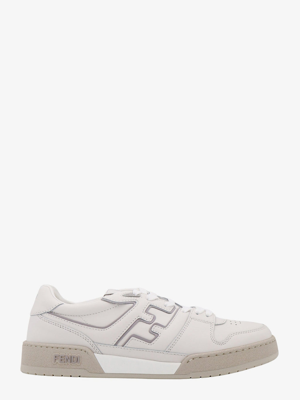 Fendi Men Leather Sneakers With Ff Lateral Logo