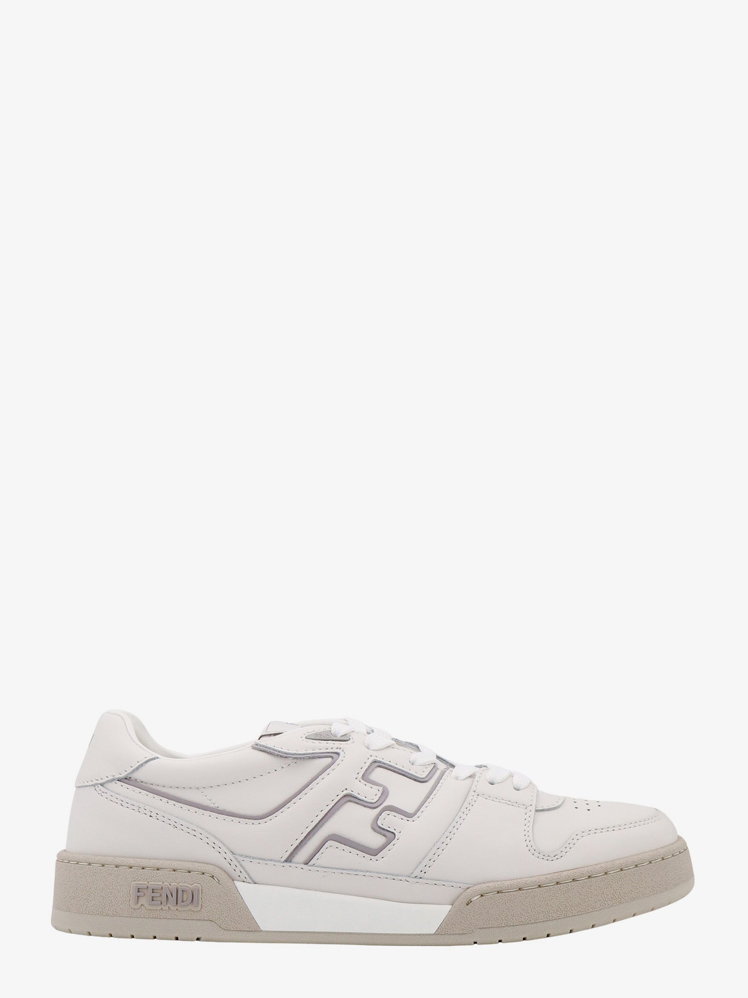 Fendi Men Leather Sneakers With Ff Lateral Logo