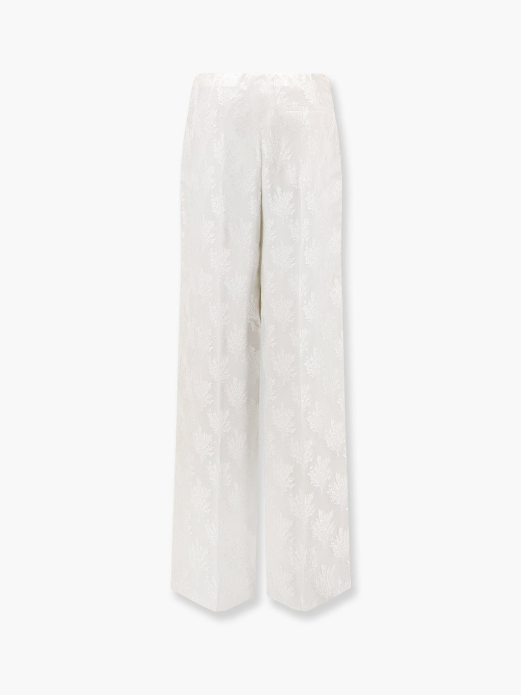 Fendi Women Jacquard Silk Trouser With Floral Motif