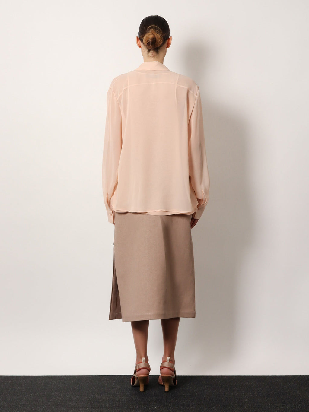 Fendi Women Georgette Top With Rhinestones And Sequins Embroidery