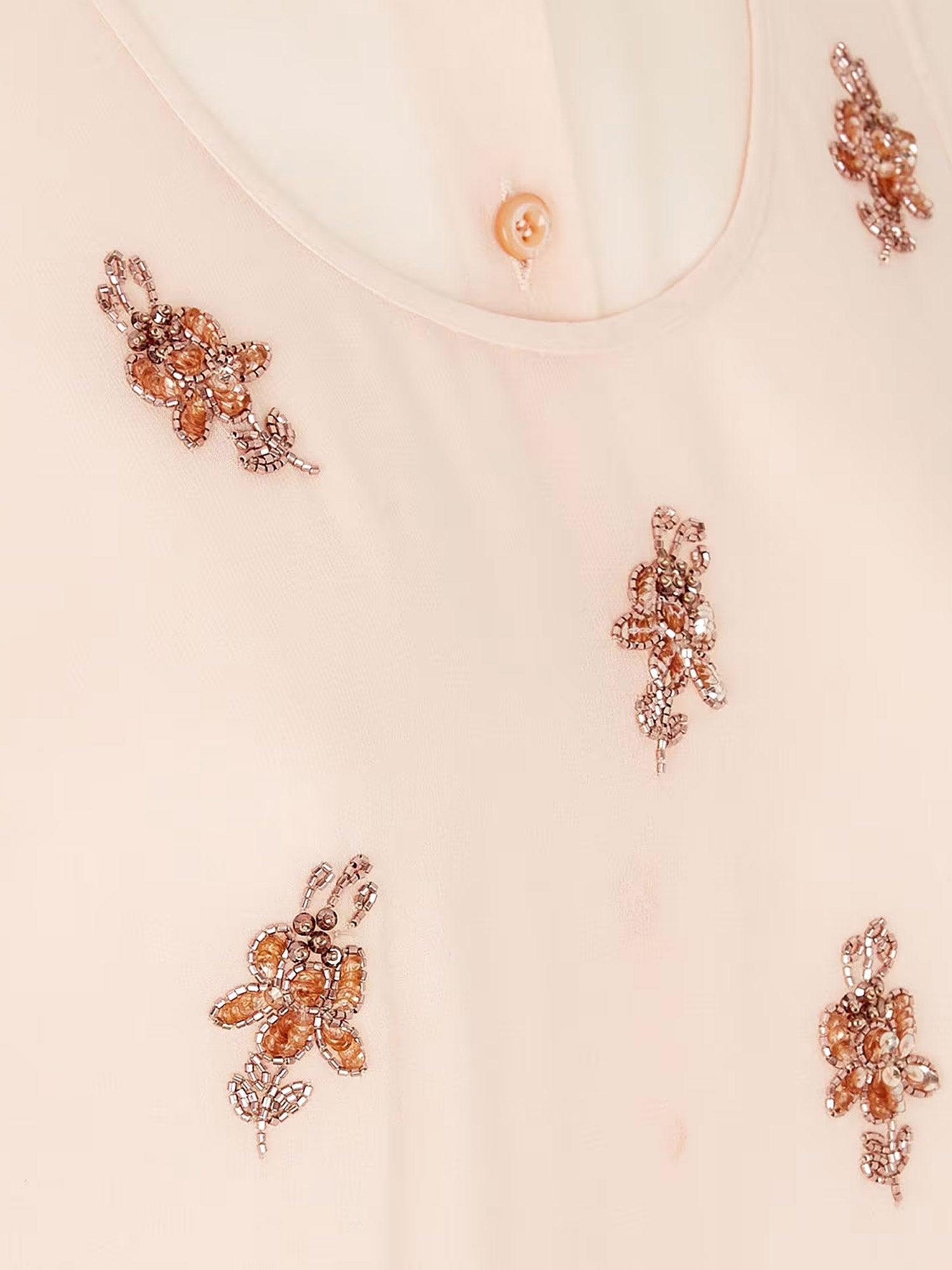 Fendi Women Georgette Top With Rhinestones And Sequins Embroidery