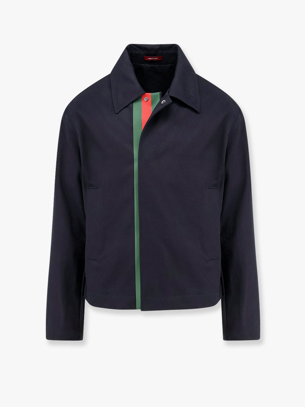 Gucci Men Cotton Gabardine Jacket With Embossed Logo