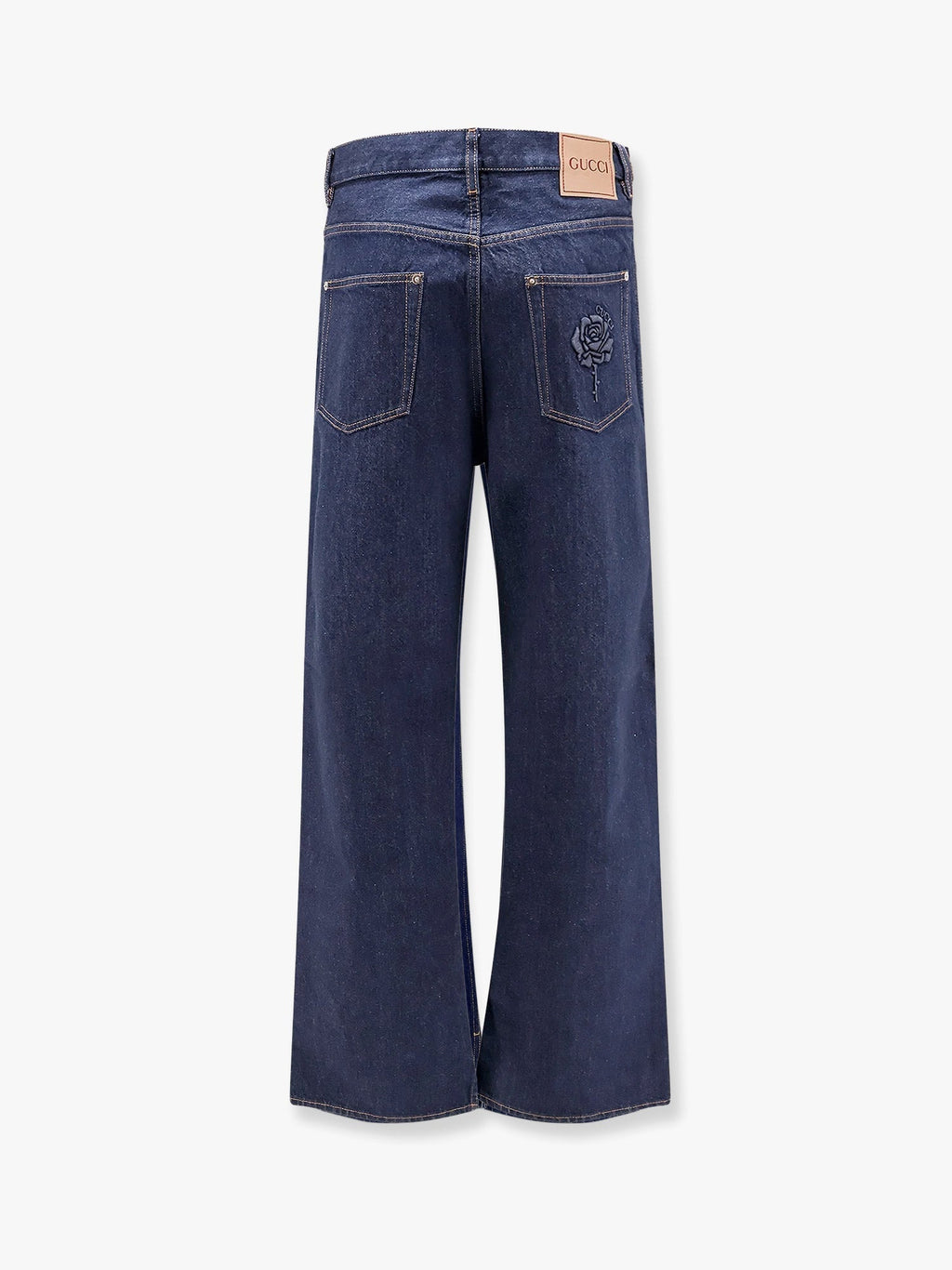 Gucci Men Cotton Jeans With Back Floral Print