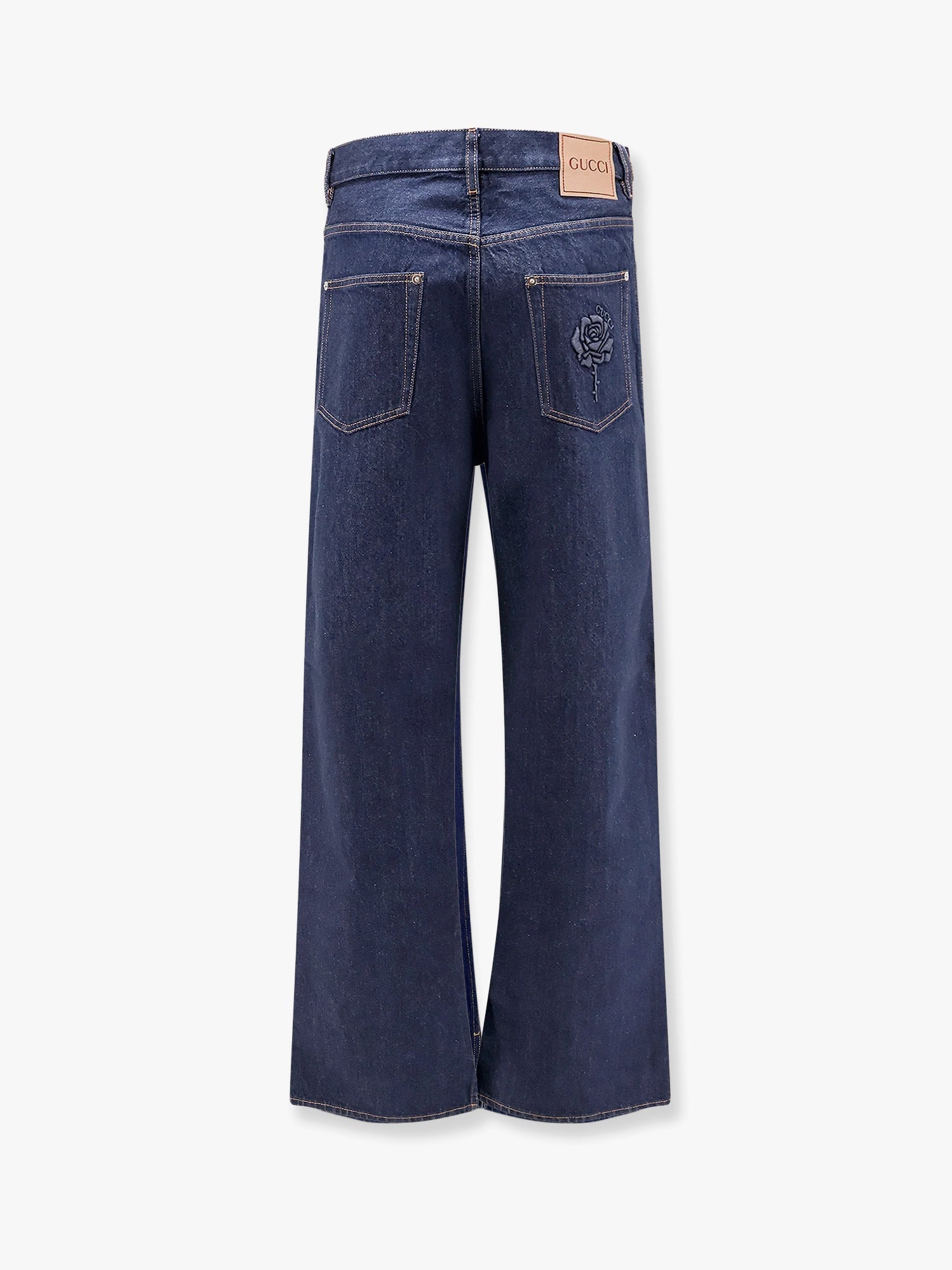 Gucci Men Cotton Jeans With Back Floral Print