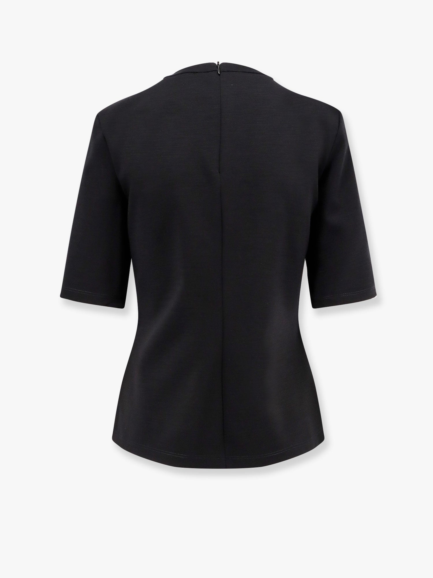 Max Mara Women Peter Wool T-Shirt With Embossed Frontal Logo