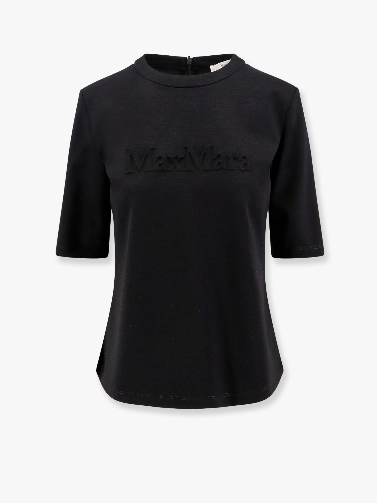 Max Mara Women Peter Wool T-Shirt With Embossed Frontal Logo