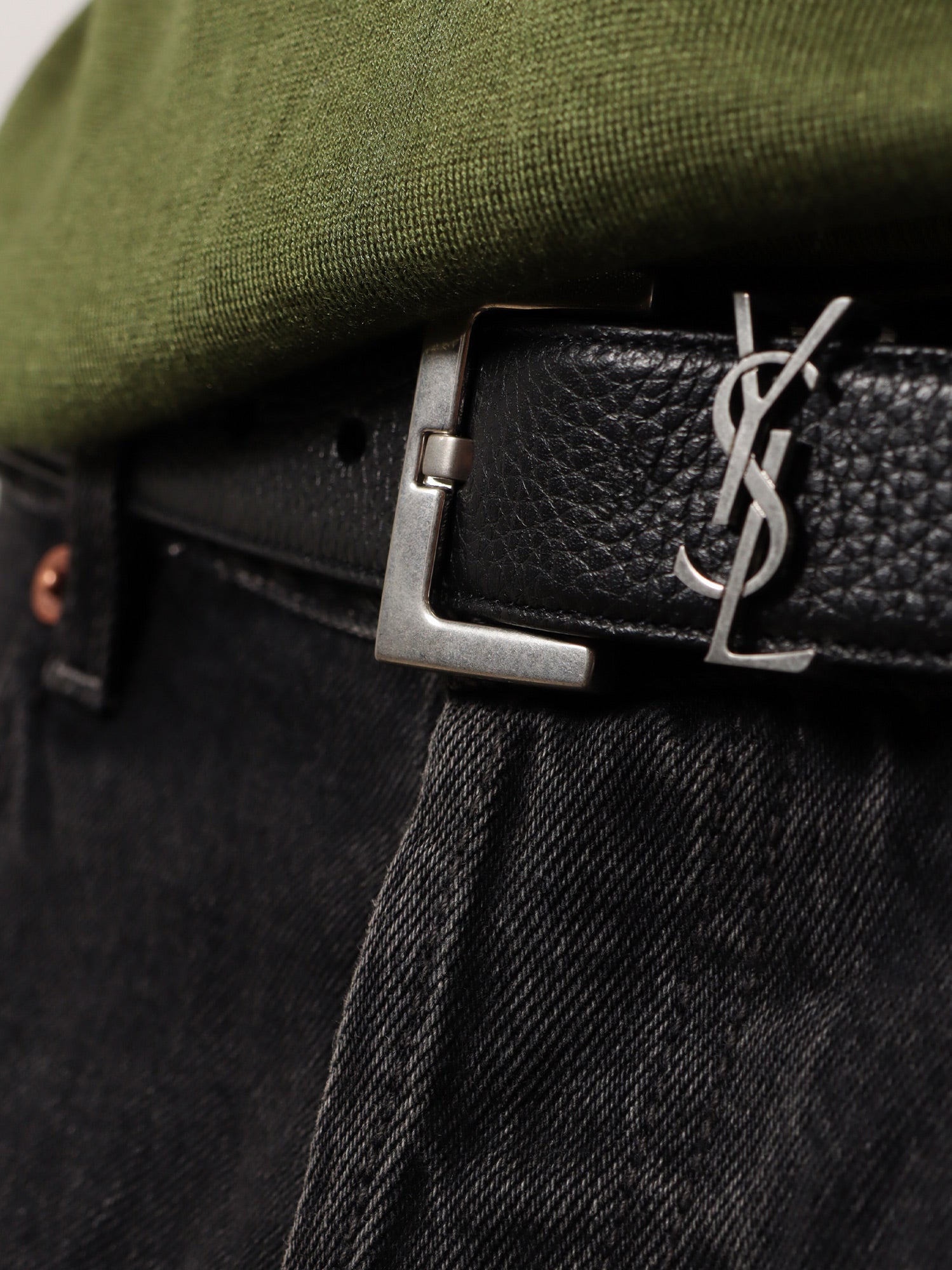 Saint Laurent Men Leather Belt