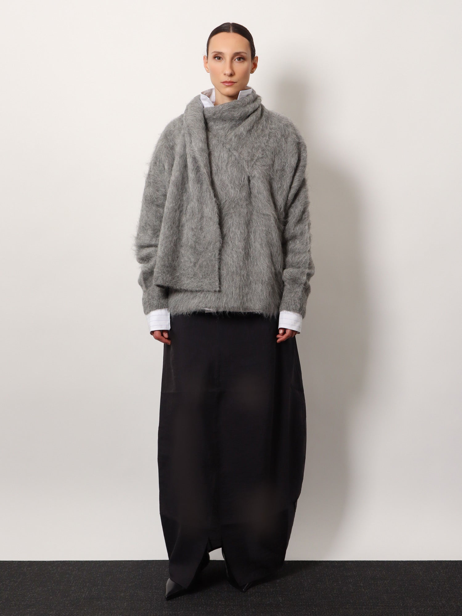 Toteme Women Draped-Scarf Alpaca Blend Sweater