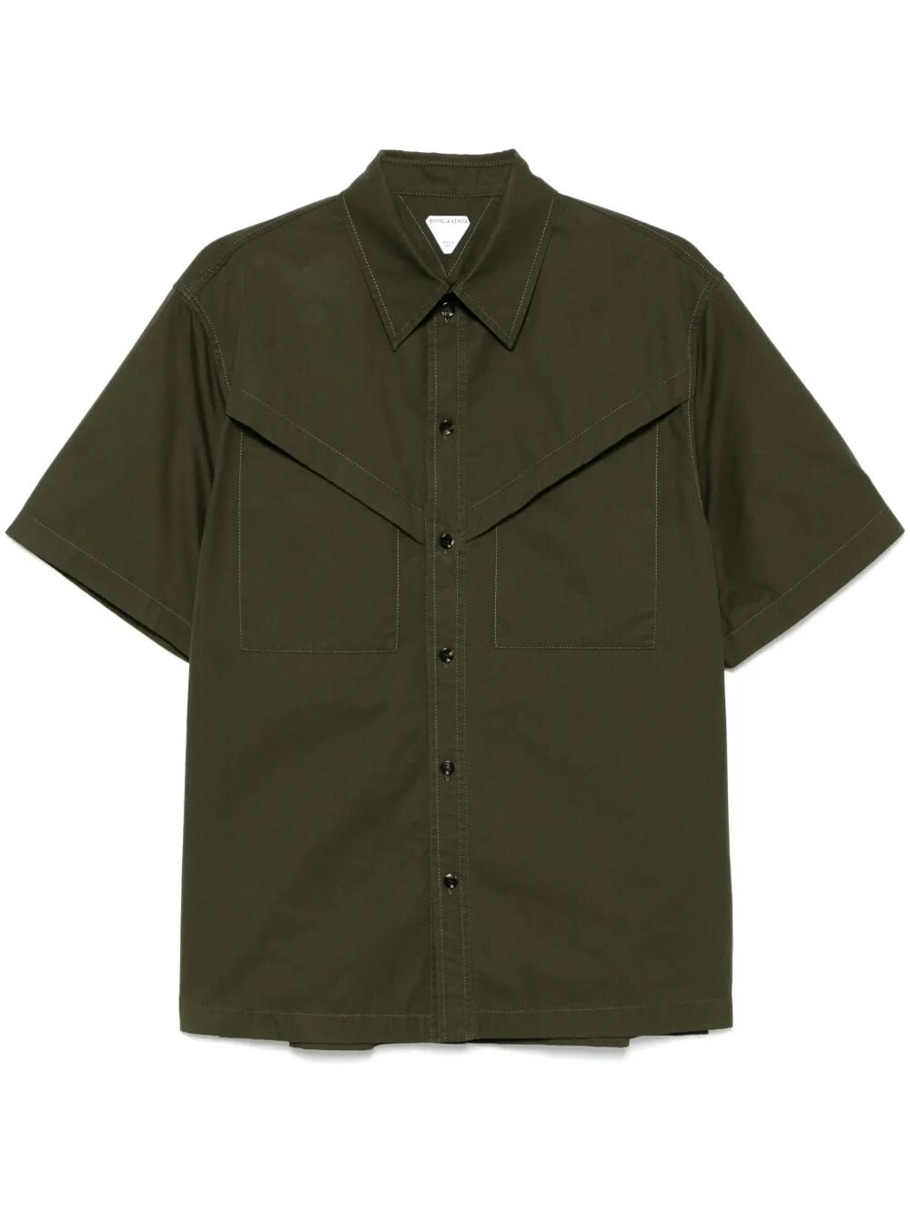 Bottega Veneta Men Light Cotton Twill Short Sleeved Shirt