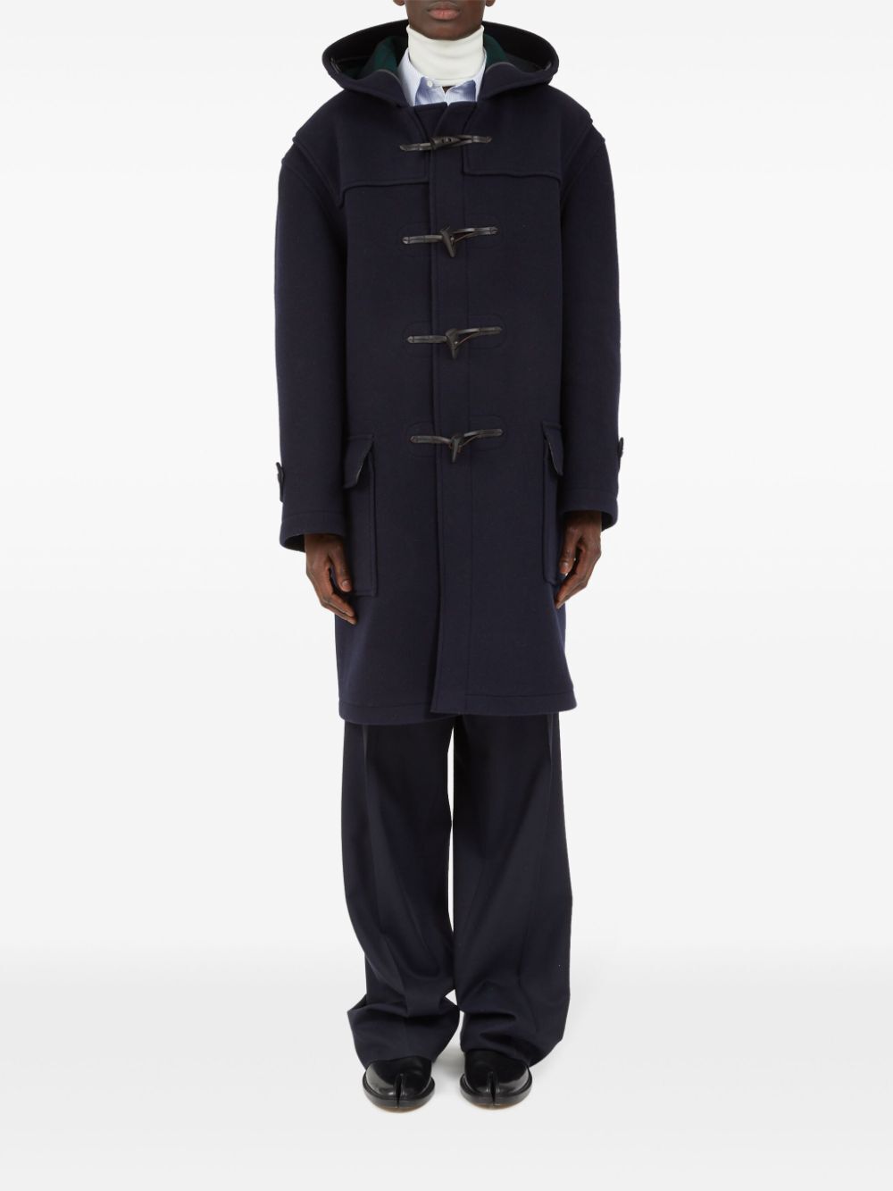 Maison Margiela Men Cappotto Con Alamari E Cappuccio