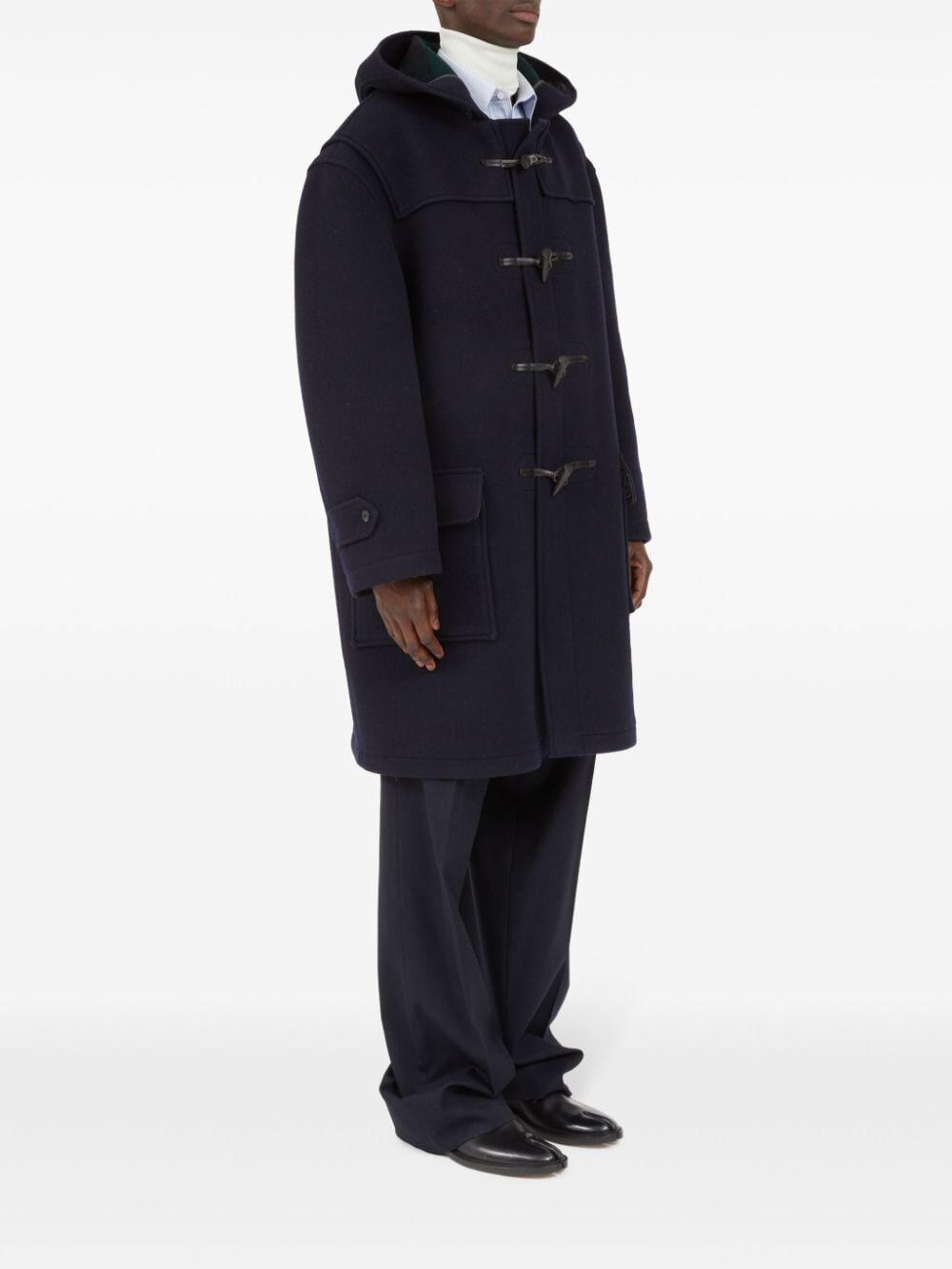 Maison Margiela Men Cappotto Con Alamari E Cappuccio