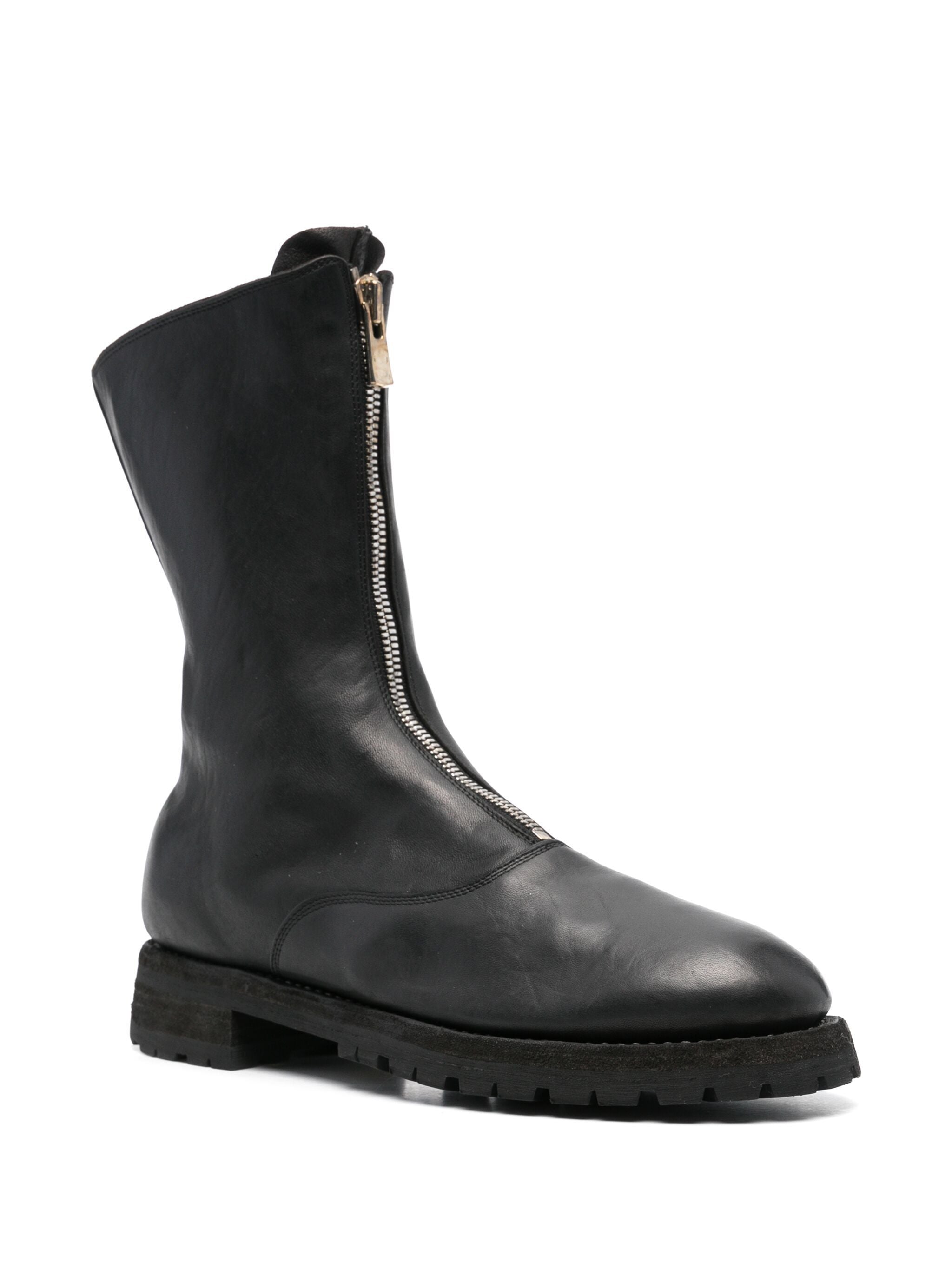Guidi Men Front Zip Army Boots