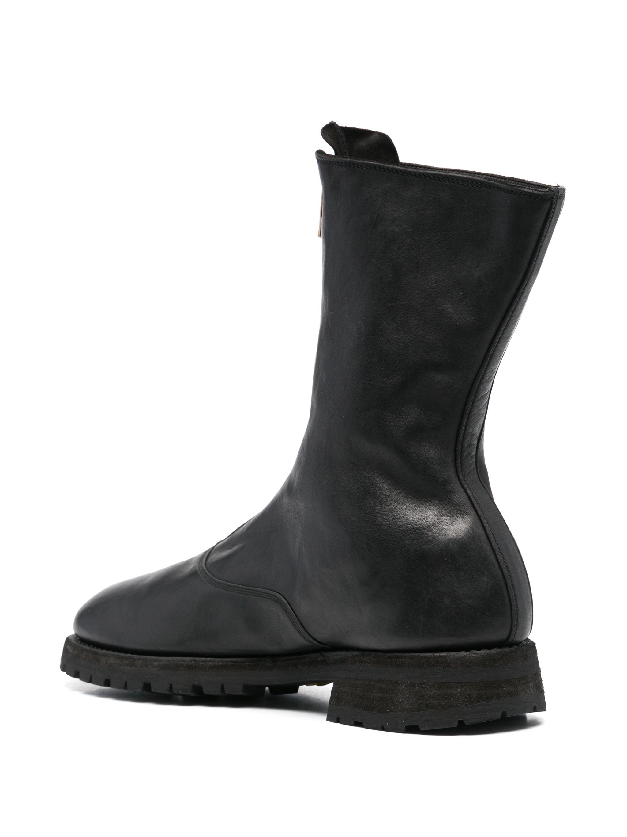 Guidi Men Front Zip Army Boots