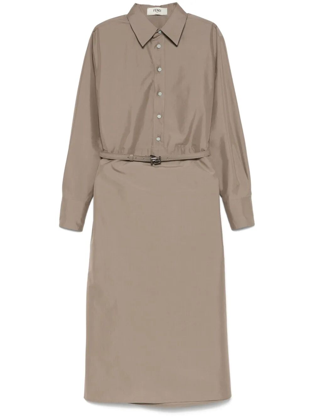 Fendi Women Poplin Belted Shirt Dress