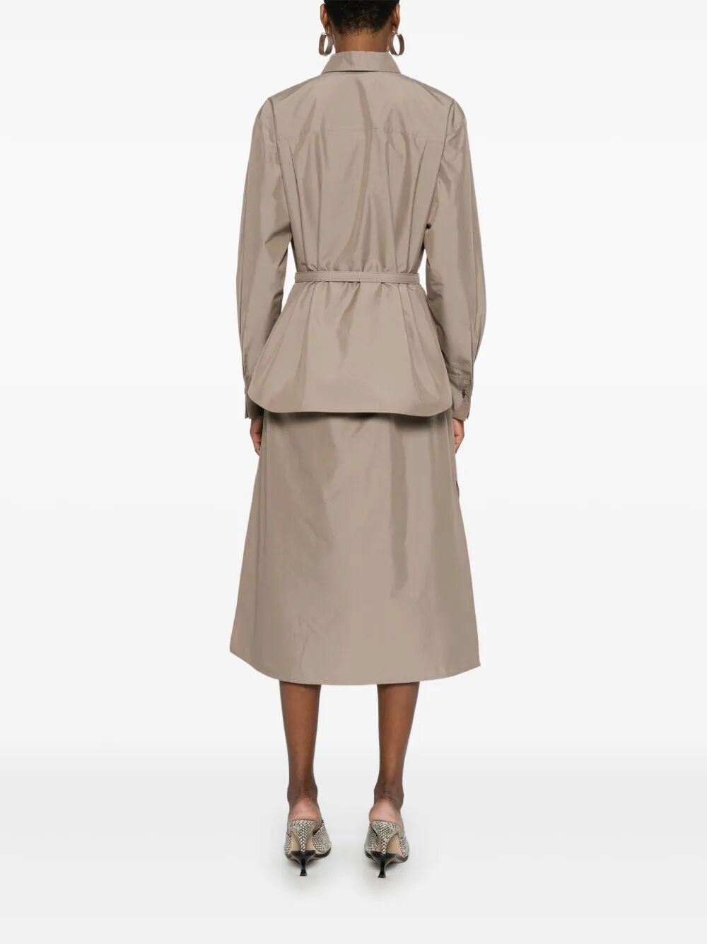 Fendi Women Poplin Belted Shirt Dress