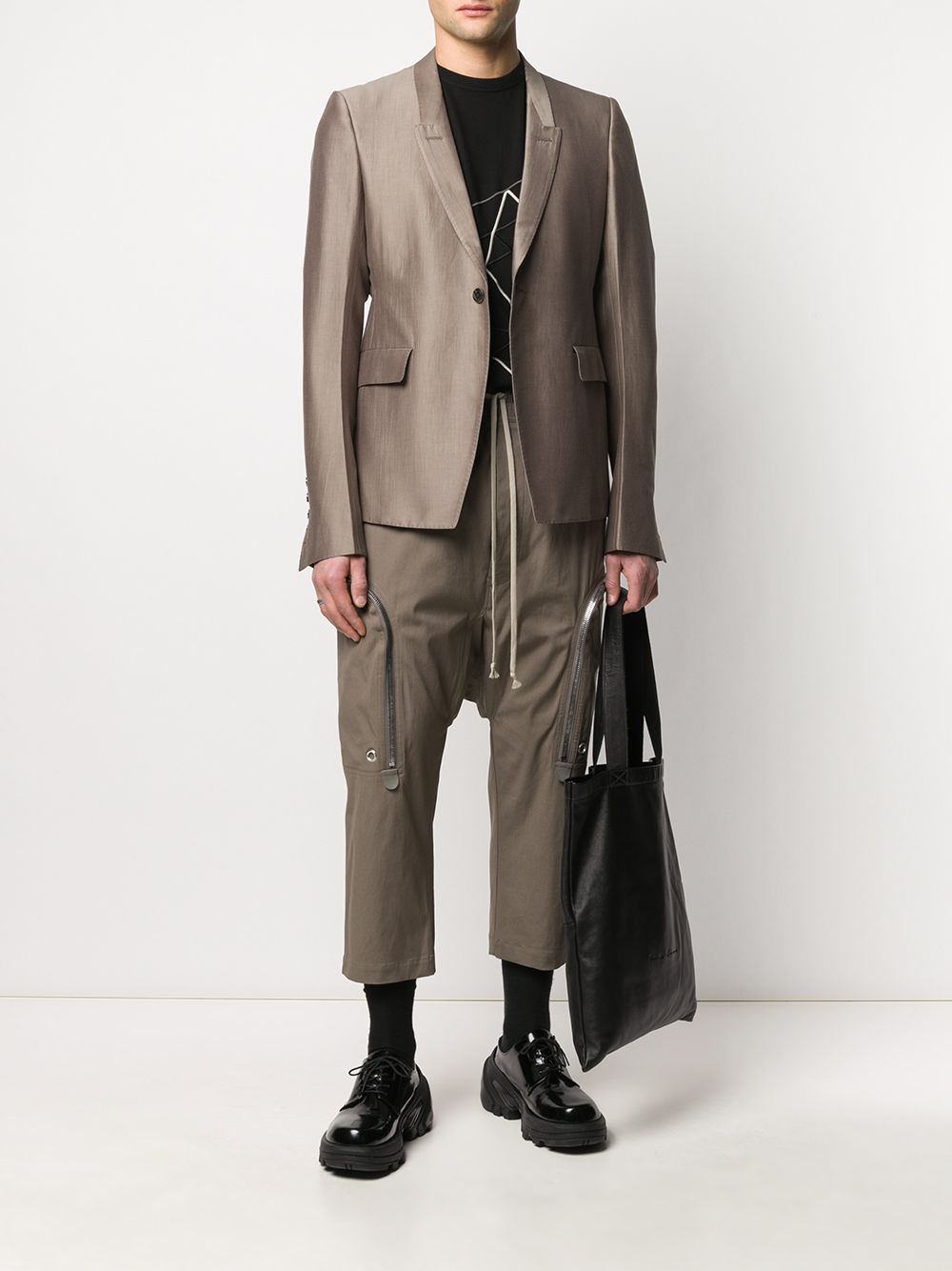 Rick Owens Men Jacket Single Breasted Silk Cotton