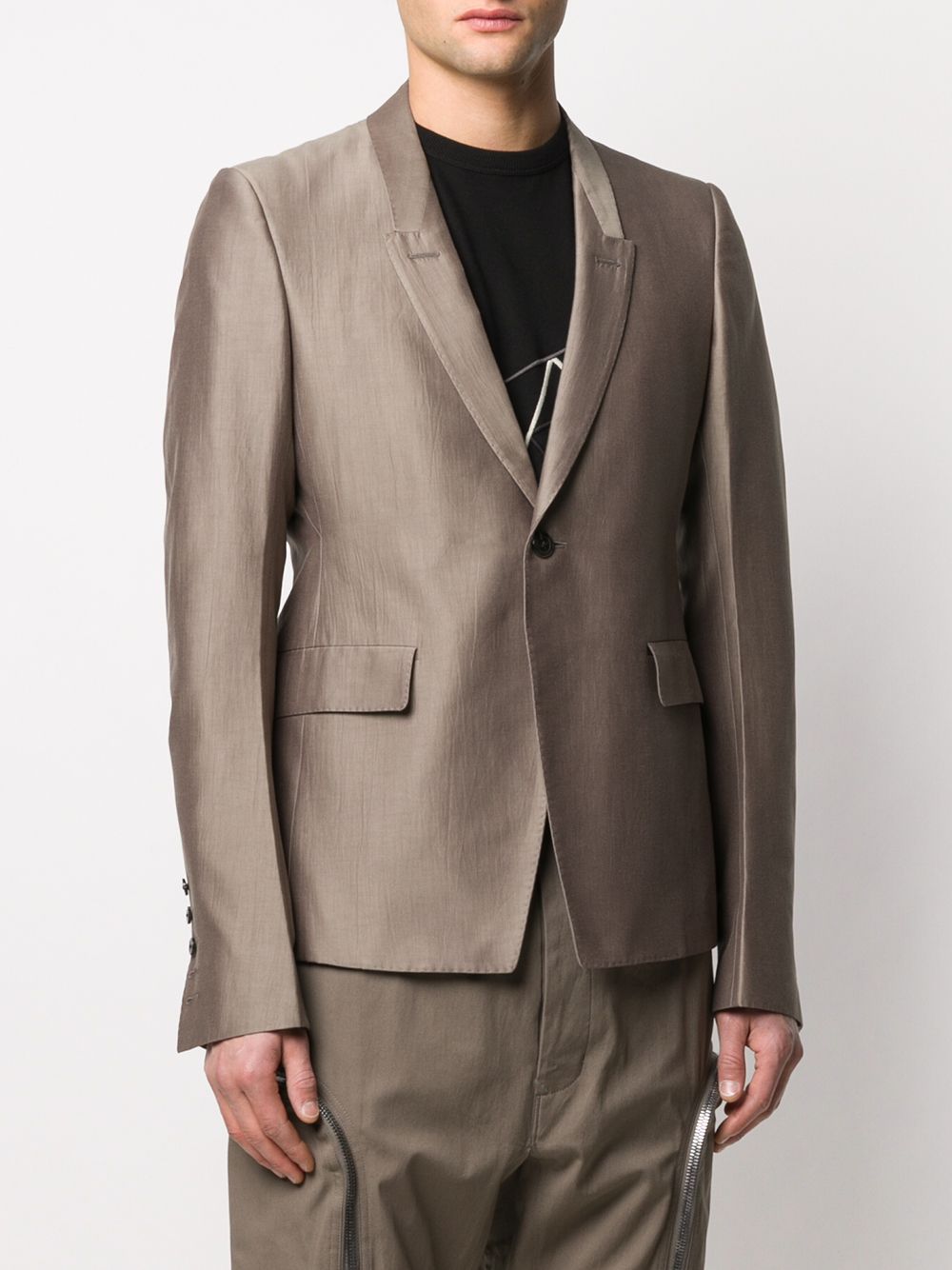 Rick Owens Men Jacket Single Breasted Silk Cotton
