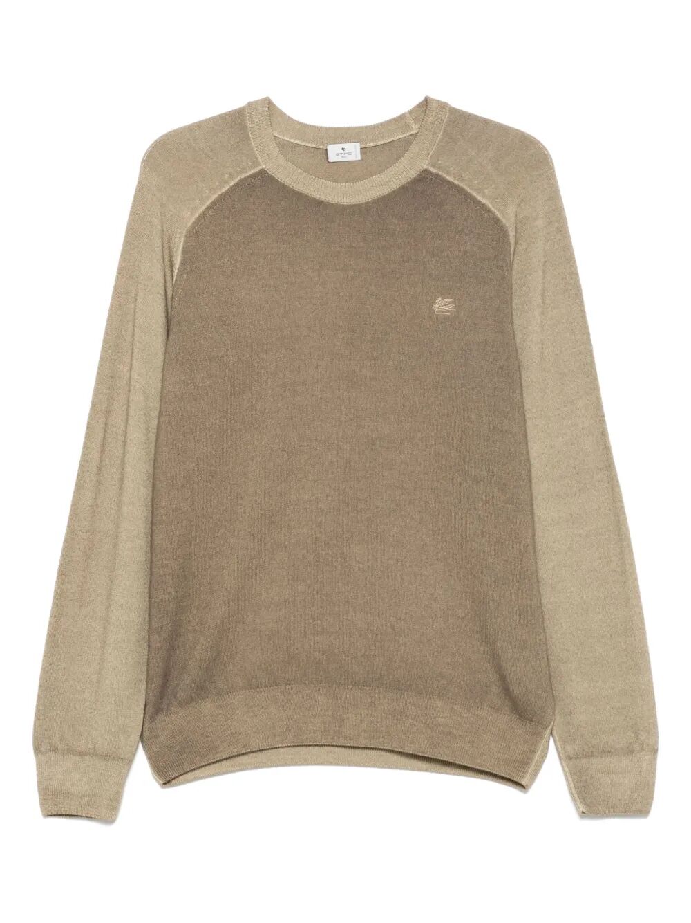 Etro Men Two-Tone Midweight Knit Wool Pullover