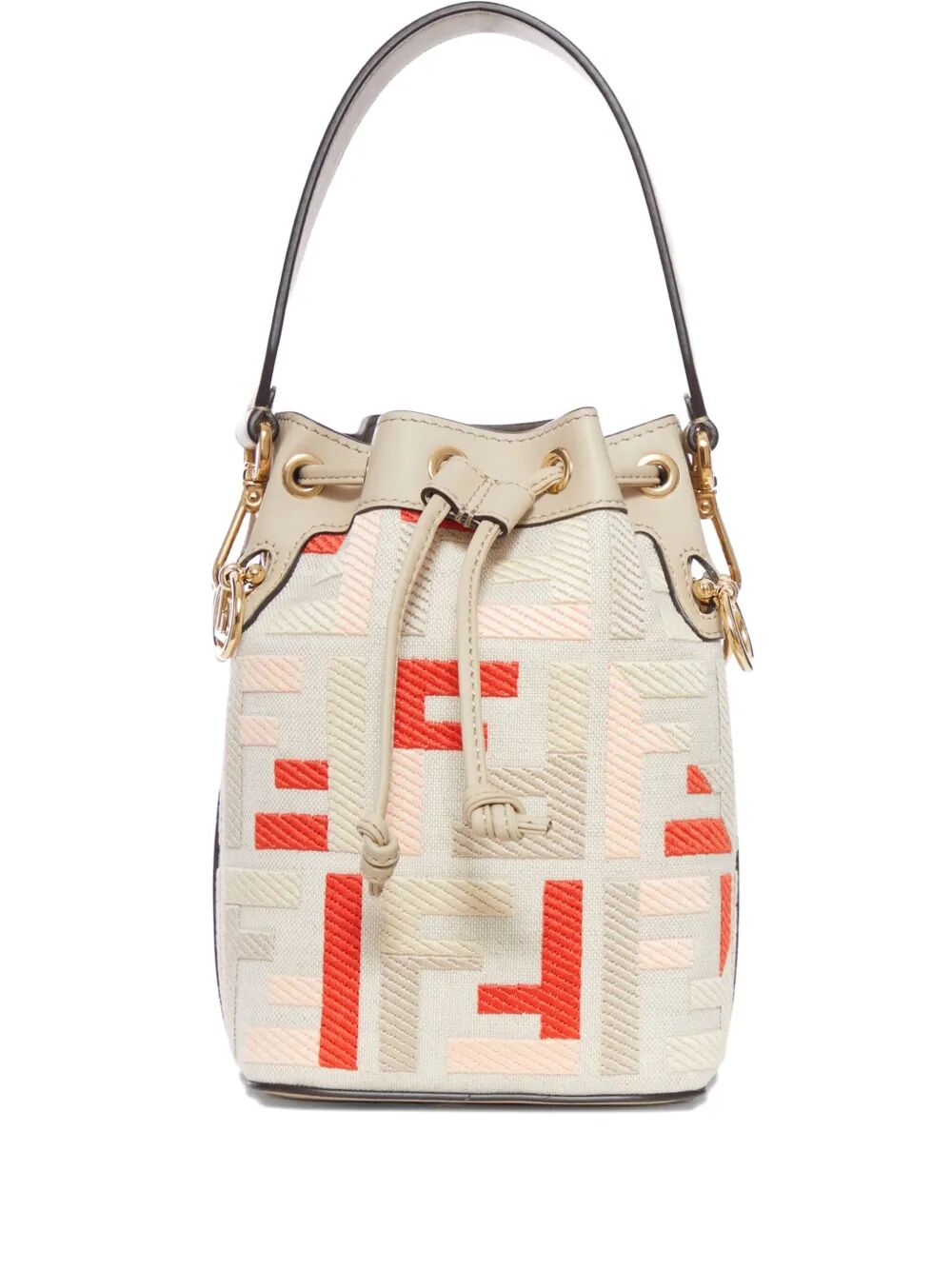 Fendi Women Mini Mon Tresor Ff-Jacquard Bucket Bag