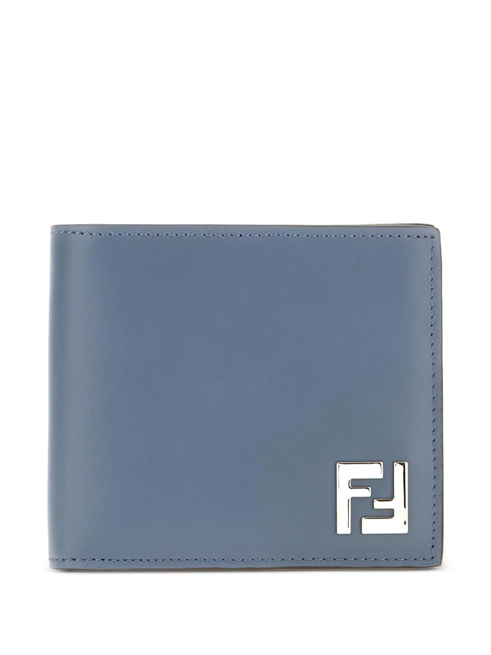 Fendi Men Leather And Ff Canvas Compact Bi-Fold Wallet