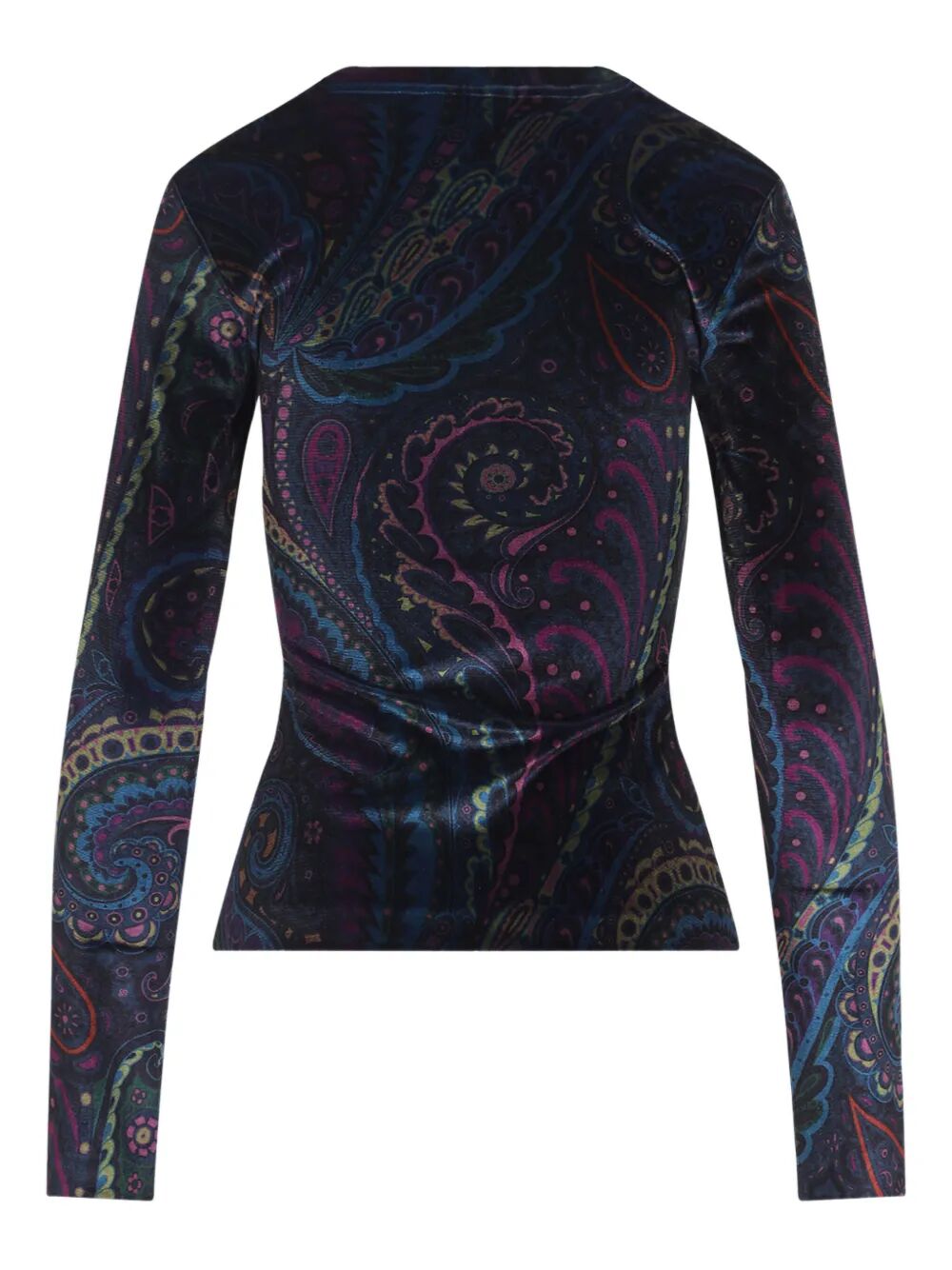 Etro Women Paisley-Print Long-Sleeved Velvet Top