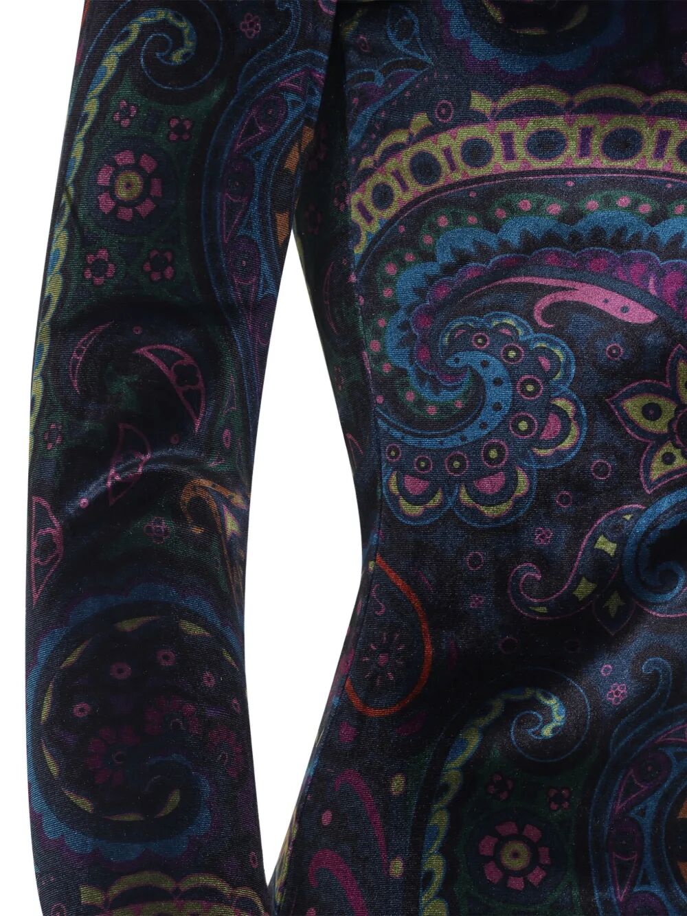 Etro Women Paisley-Print Long-Sleeved Velvet Top