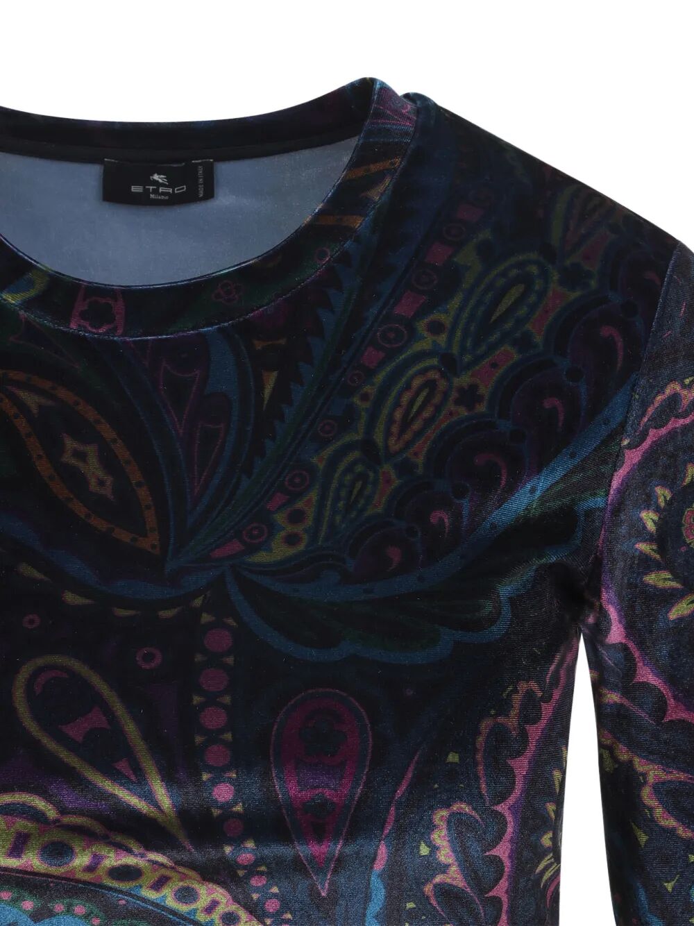 Etro Women Paisley-Print Long-Sleeved Velvet Top