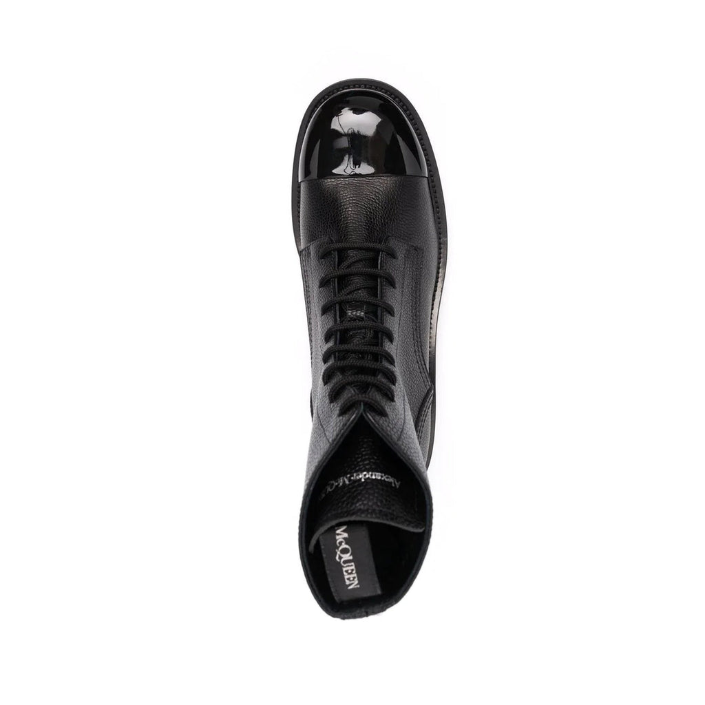 Alexander Mcqueen Leather Lace Up Boots Men