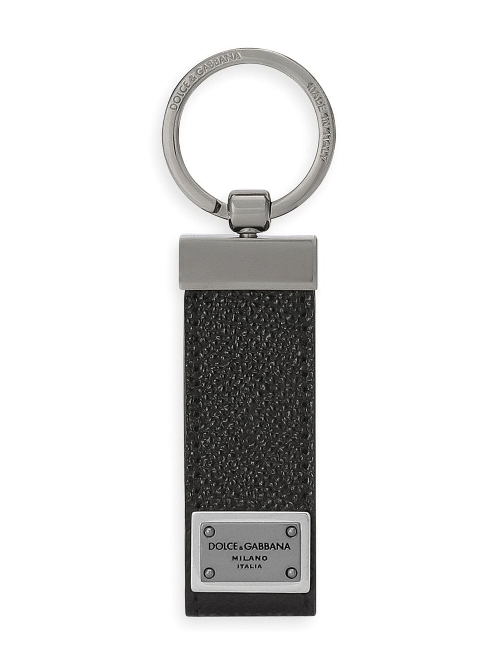 Dolce & Gabbana Men Calfskin Key Chain With Logo Tag