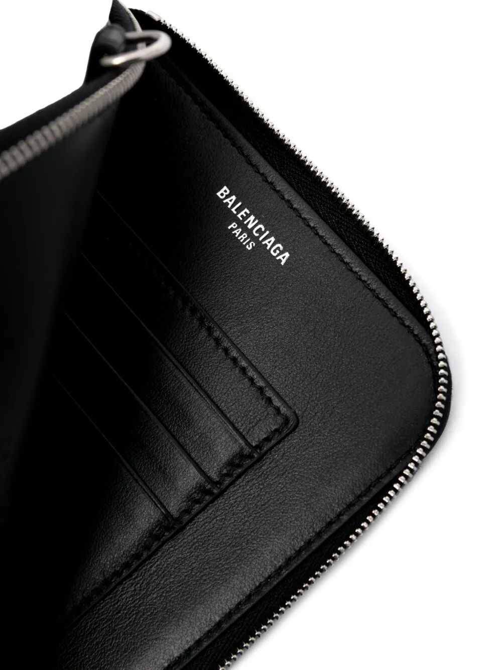Balenciaga Men Semi Matte Leather Passport Phone Holder