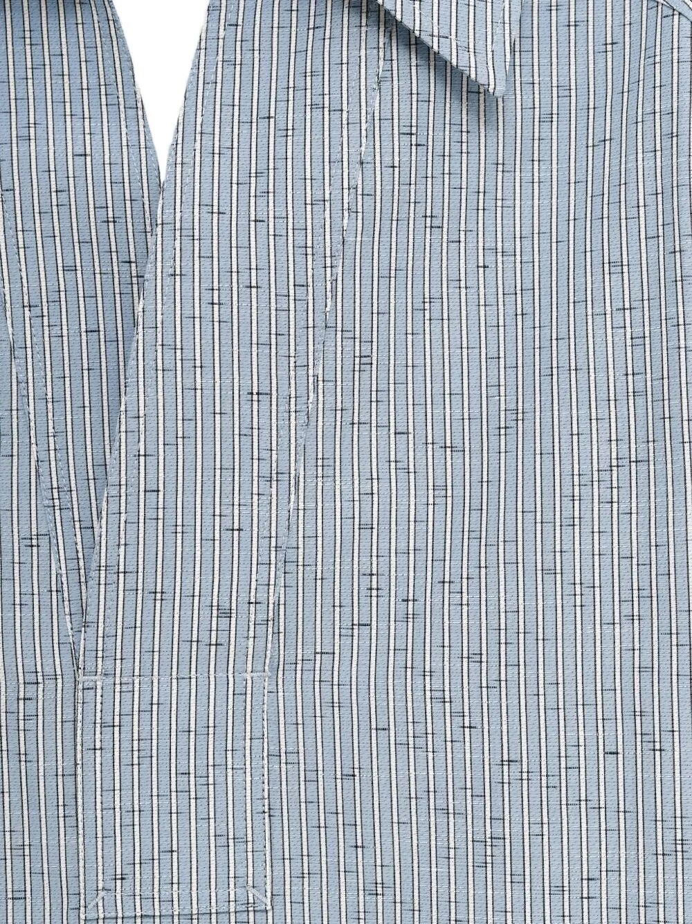 Bottega Veneta Women Cotton And Linen Striped Shirt