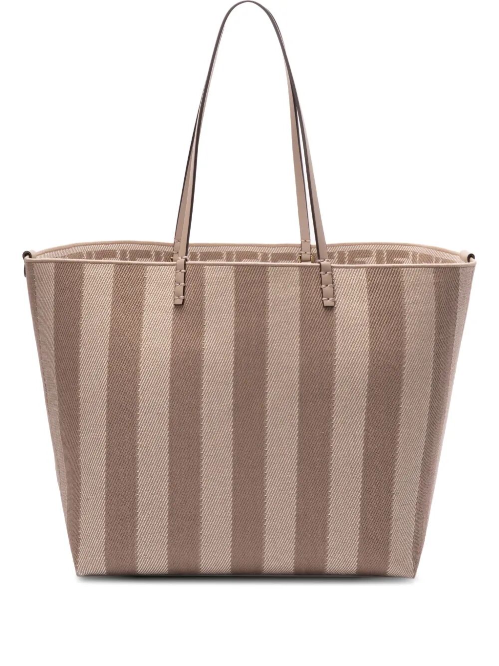 Fendi Women Pequin Striped And Ff Fabric Roll Large Reversible Shopper