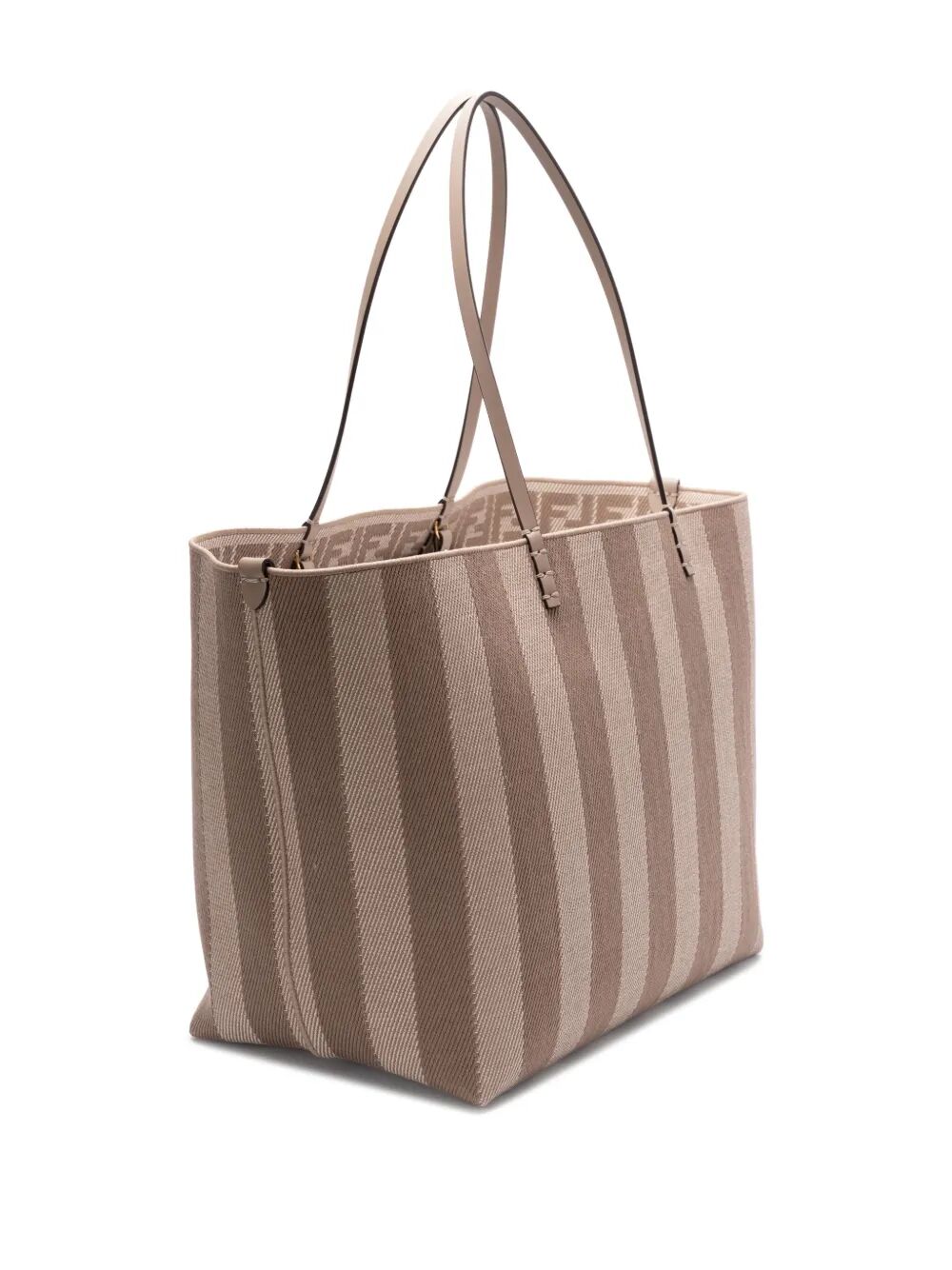 Fendi Women Pequin Striped And Ff Fabric Roll Large Reversible Shopper