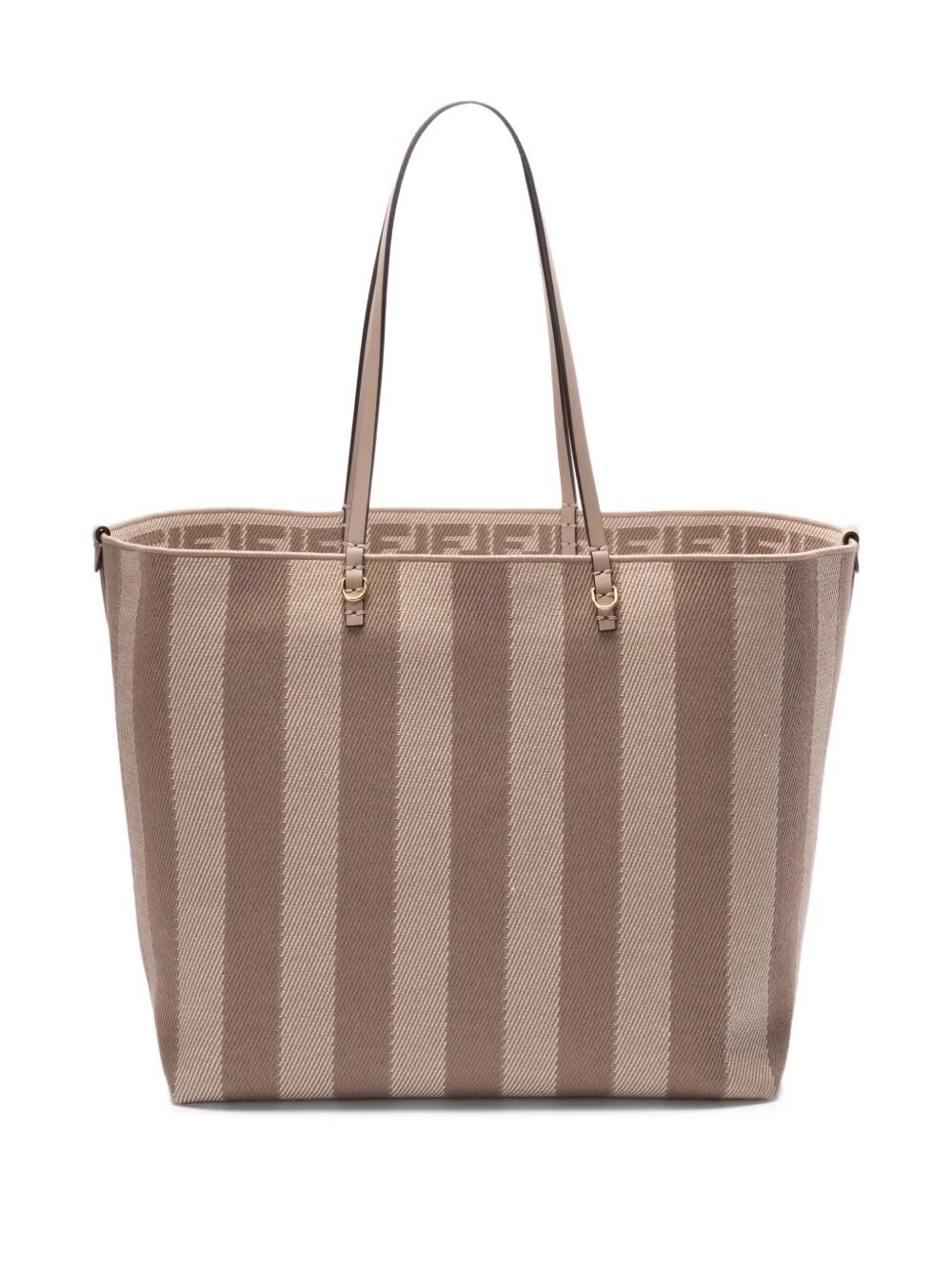 Fendi Women Pequin Striped And Ff Fabric Roll Large Reversible Shopper