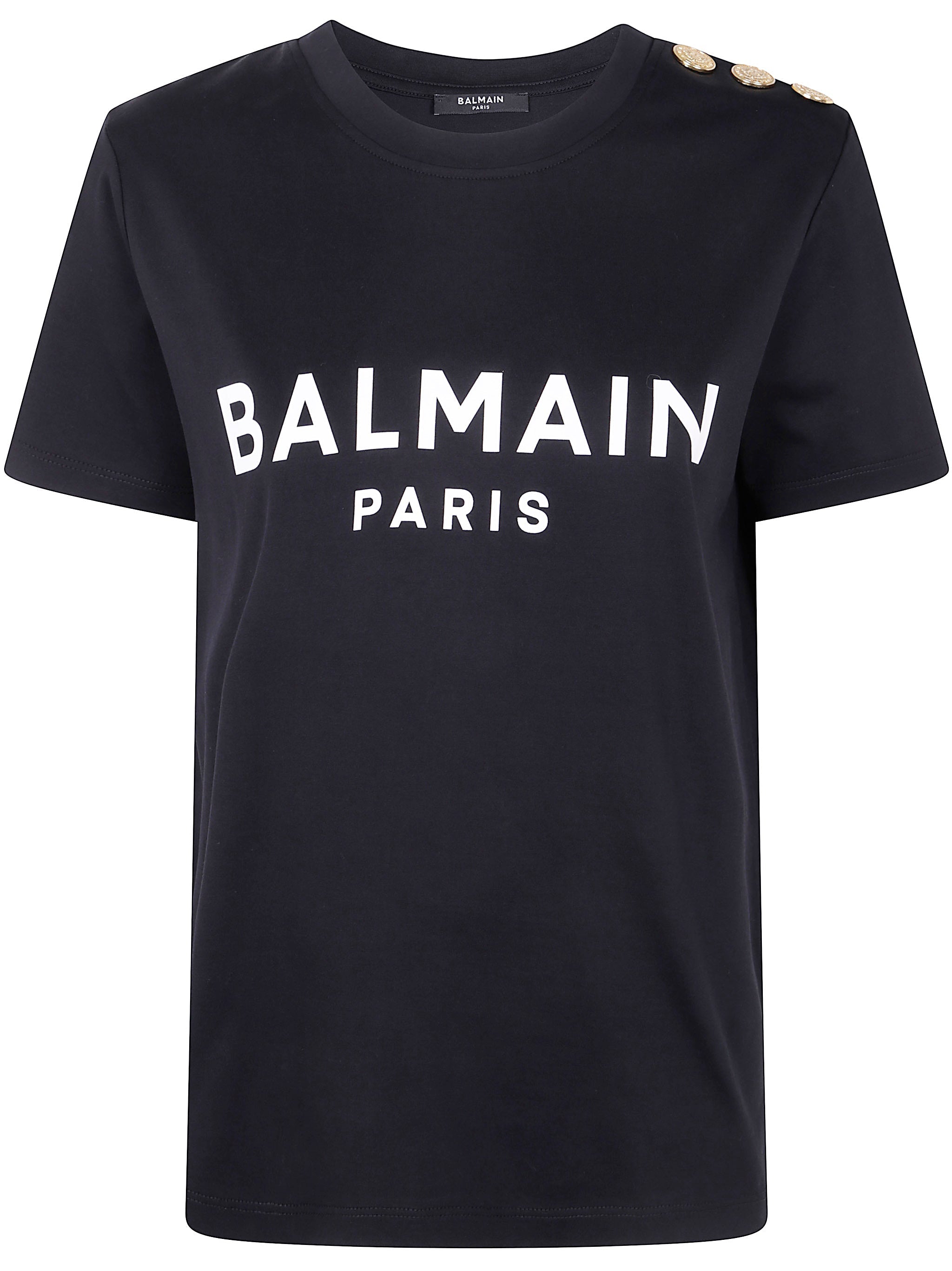 Balmain Women 3 Buttons Balmain Printed T-Shirt