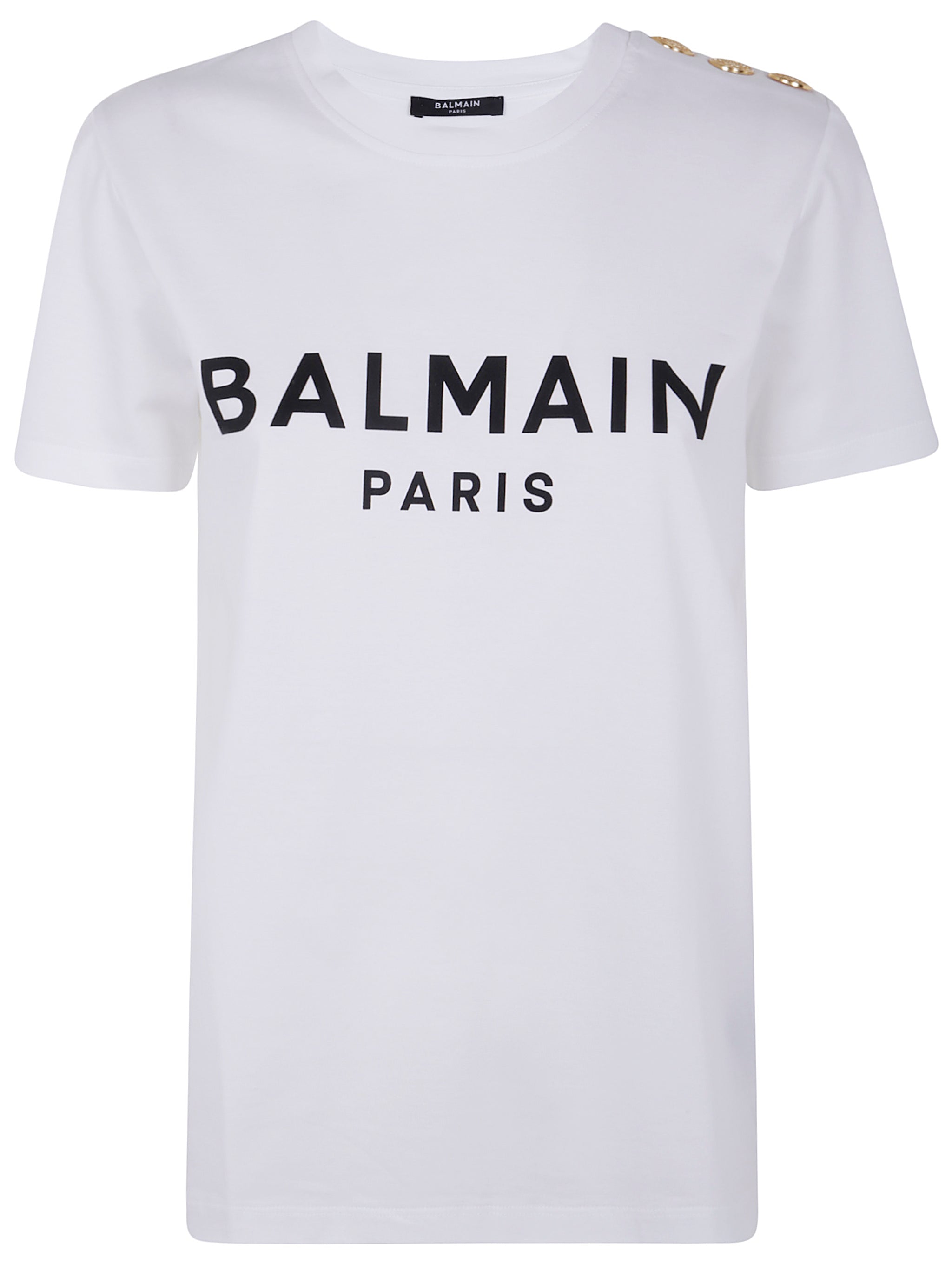 Balmain Women 3 Buttons Balmain Printed T-Shirt