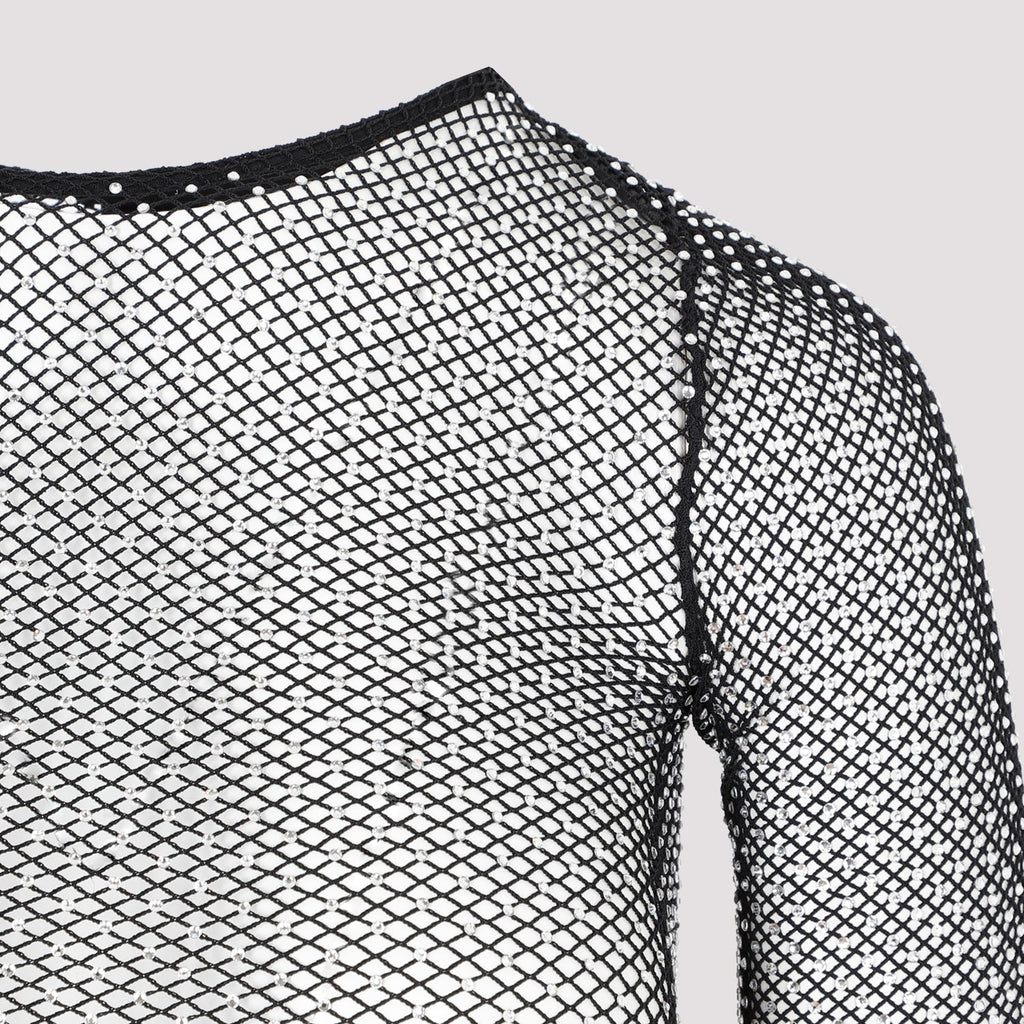 Balenciaga Crystal Mesh Mini Top Women