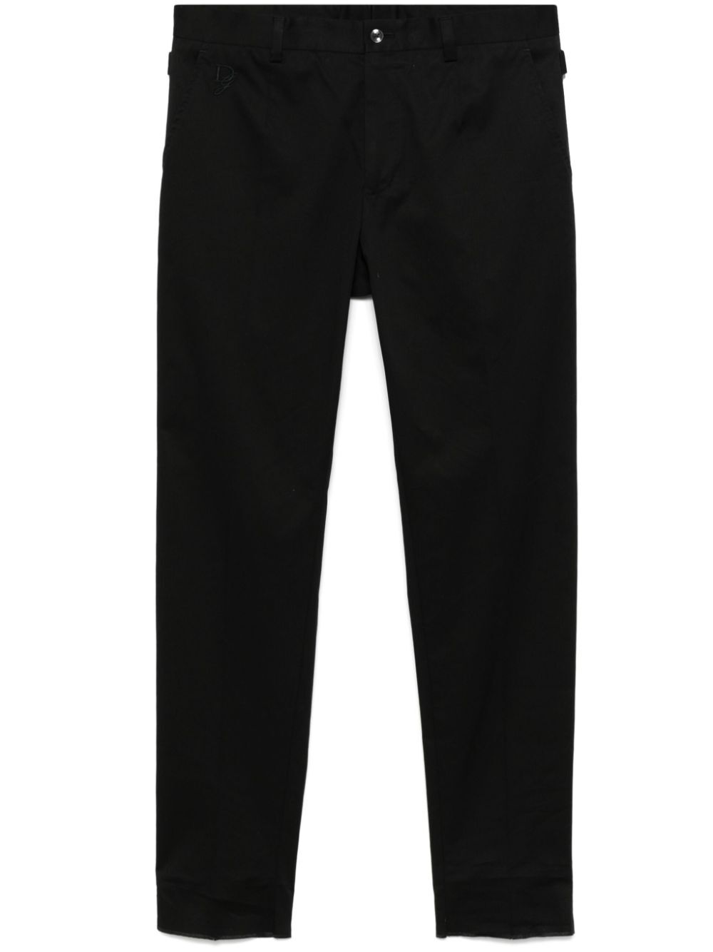 Dolce & Gabbana Men Logo-Embroidered Tapered Leg Cotton Trousers