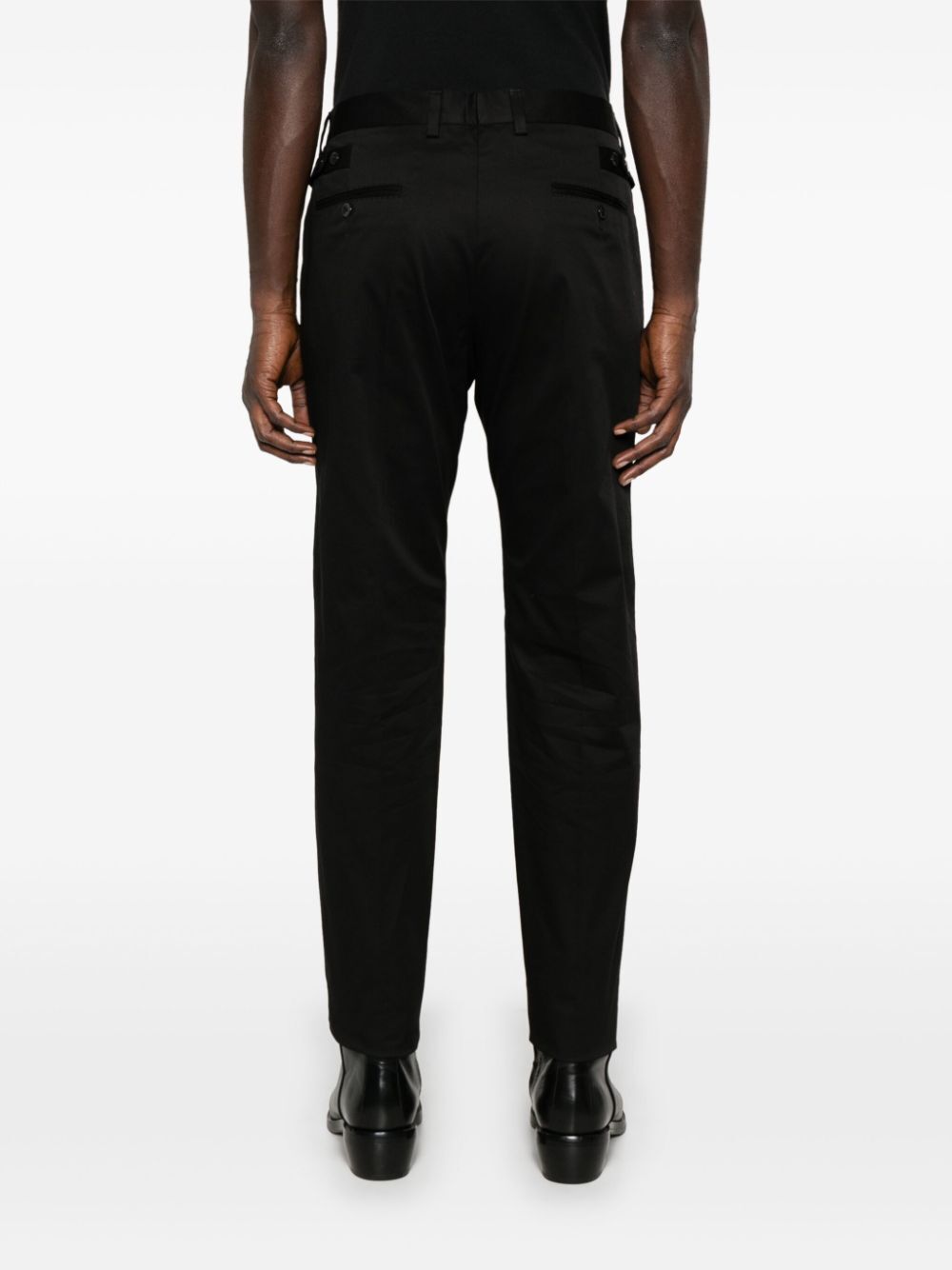 Dolce & Gabbana Men Logo-Embroidered Tapered Leg Cotton Trousers