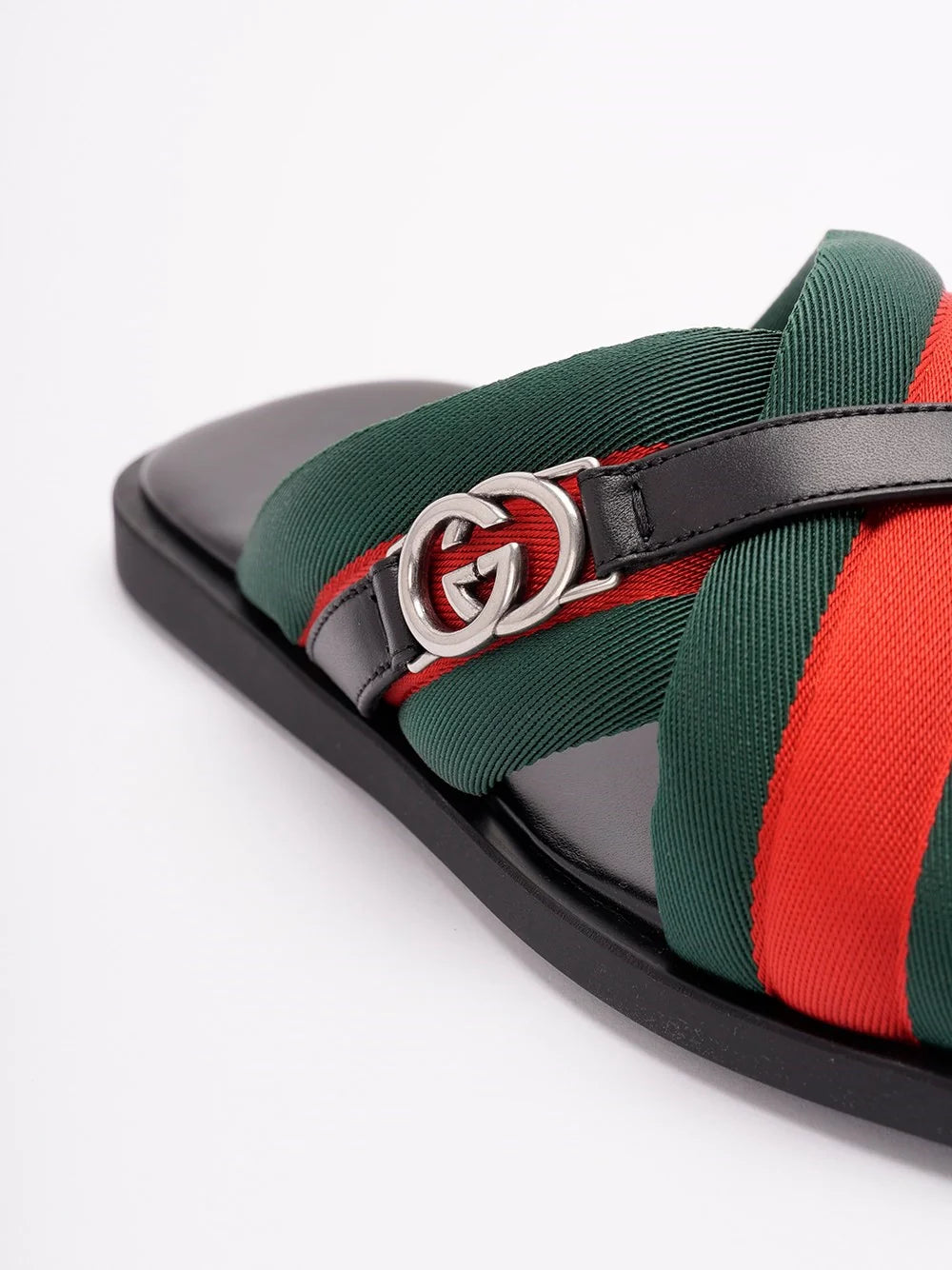 Gucci Men Criss-Cross Sandals With `Web`