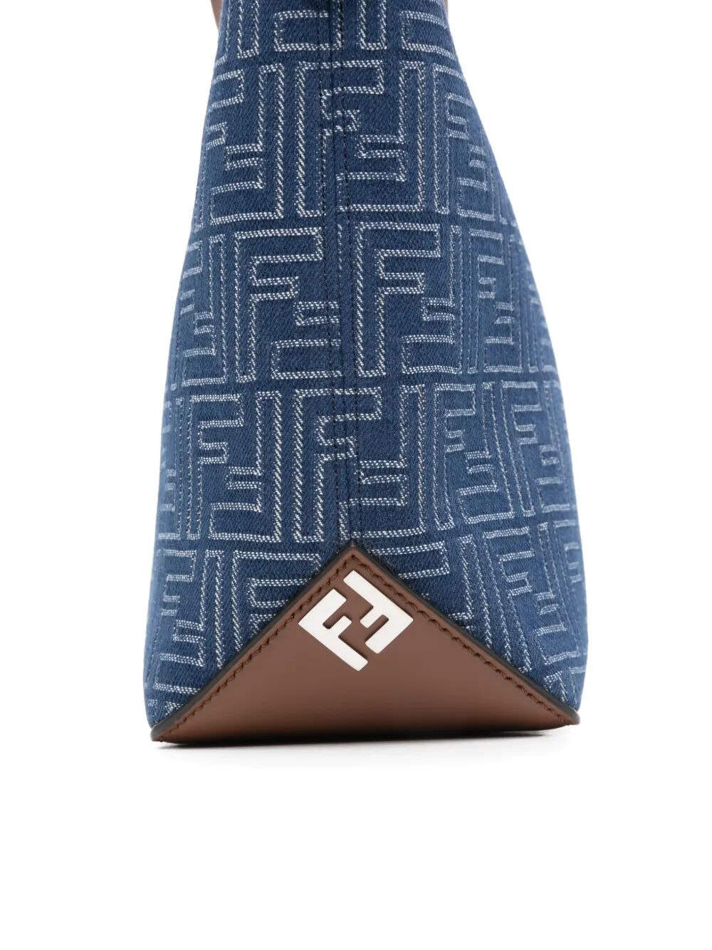Fendi Men Denim Effect Ff Jacquard Small Shopping Bag