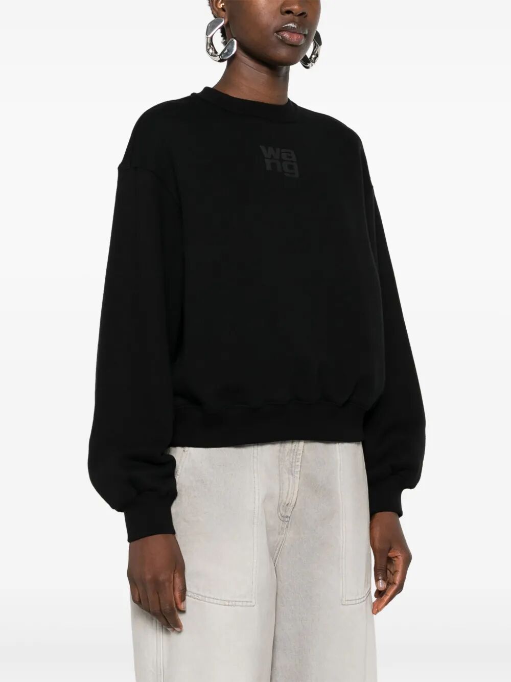 Alexander Wang Women Essential Terry Crew Neck Cotton Sweatshirt