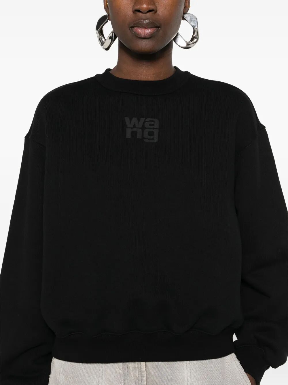 Alexander Wang Women Essential Terry Crew Neck Cotton Sweatshirt