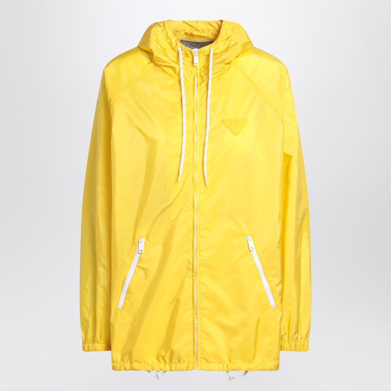 Prada Yellow Raincoat In Lightweight Re-Nylon Women