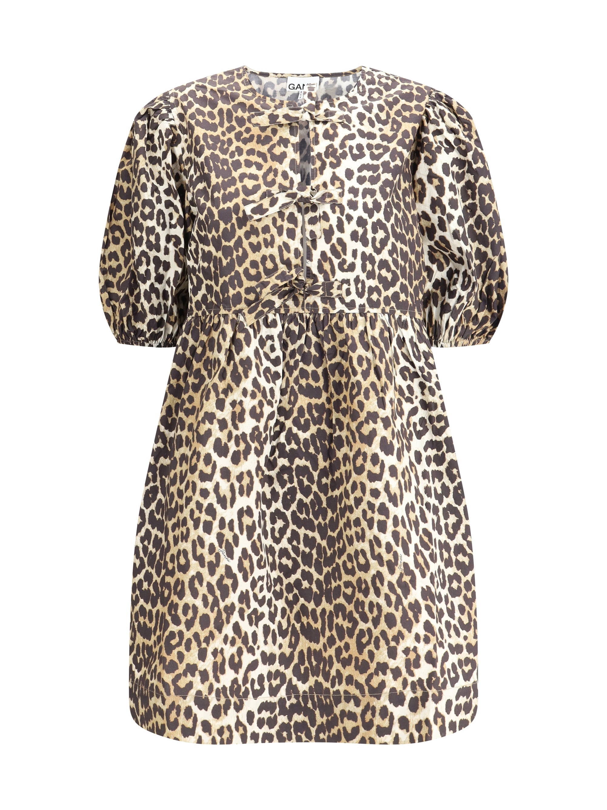 Ganni Women Leopard Mini Dress